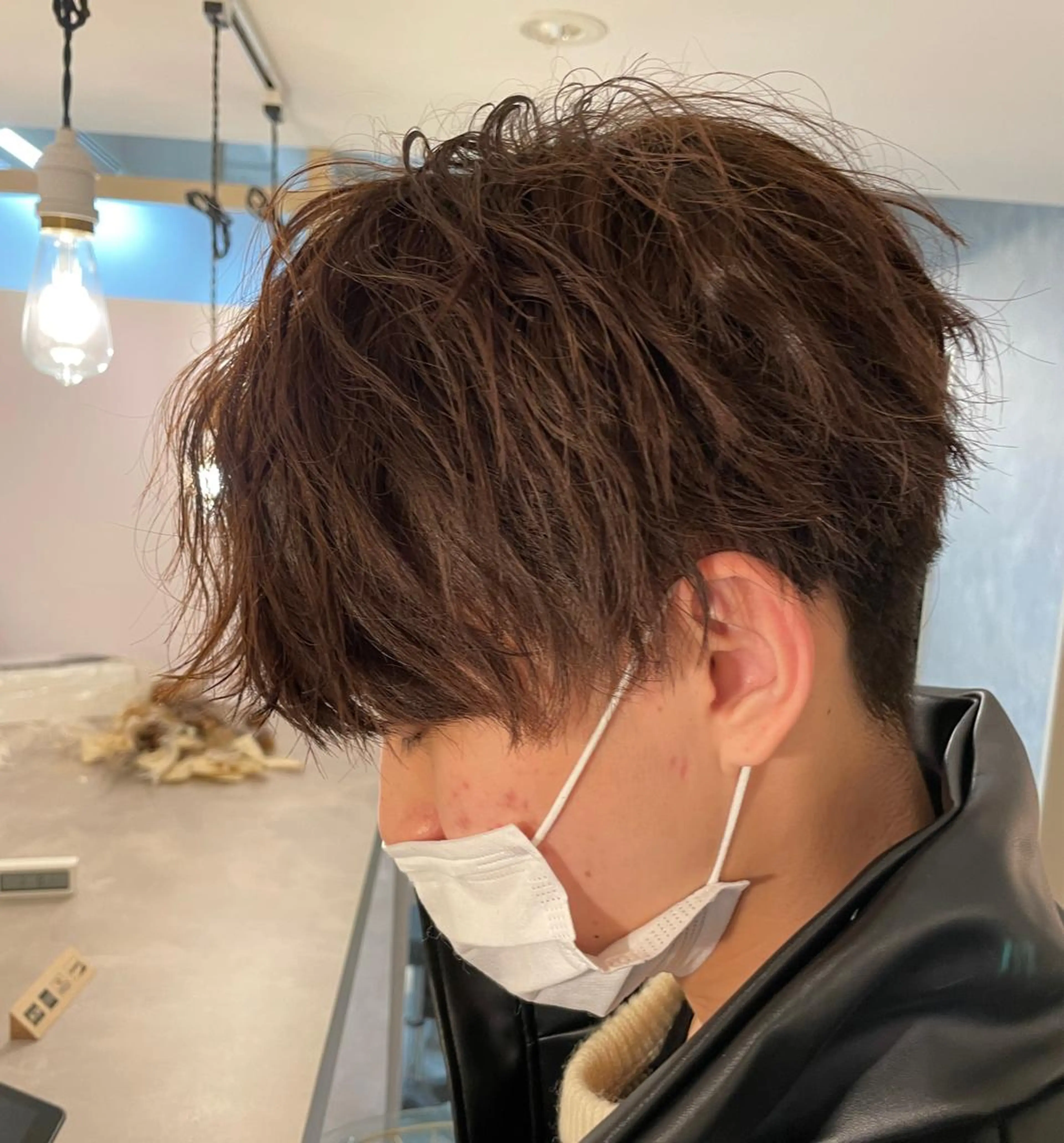 ショート カラー パーマ カット パーマ 渋谷 メンズ 木下 仁来のヘアスタイル