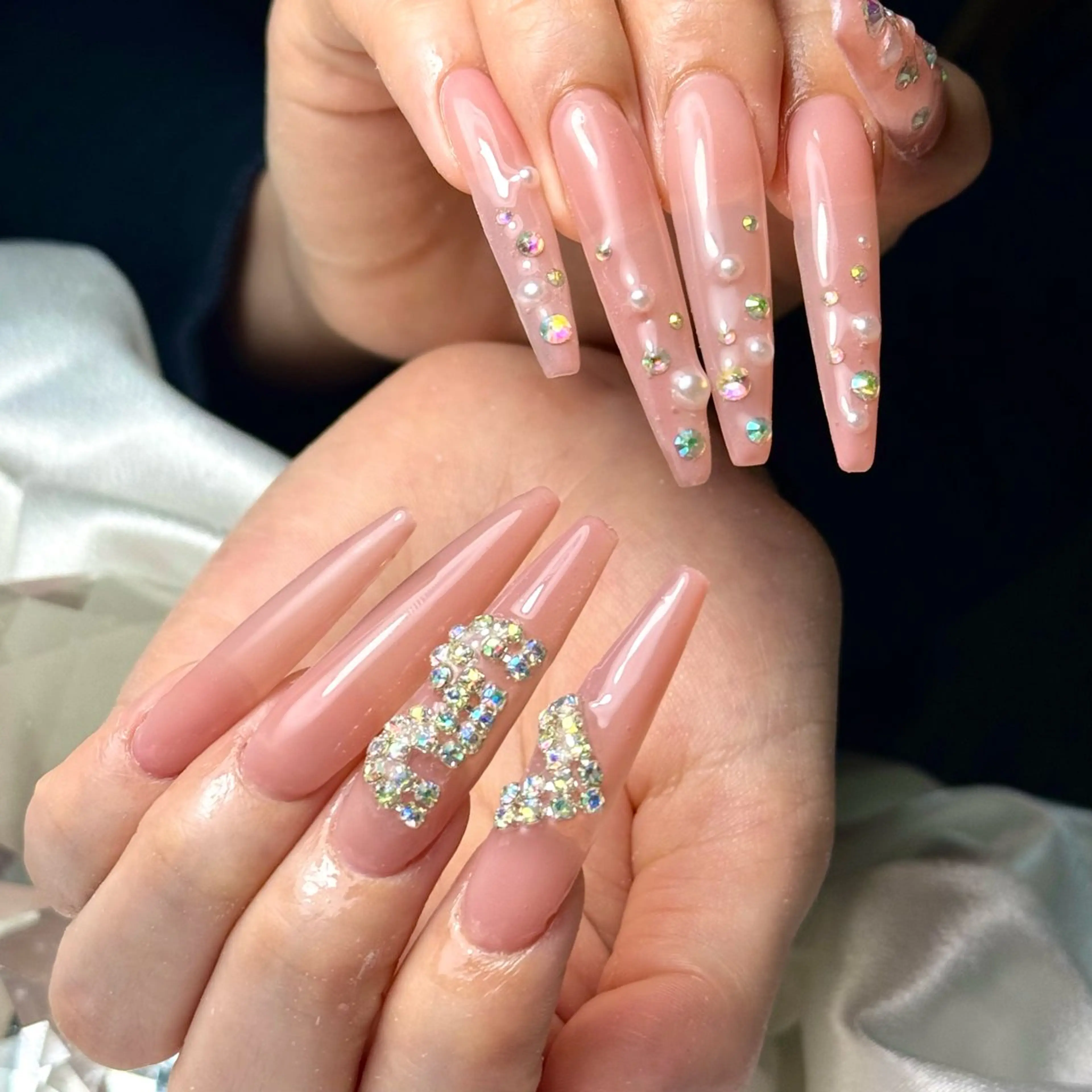 ネイル ロングネイル ショートネイル スーパーロングネイル ハンドネイル ルシイ🎀新宿長さ 出しパーツ専門店のネイルデザイン