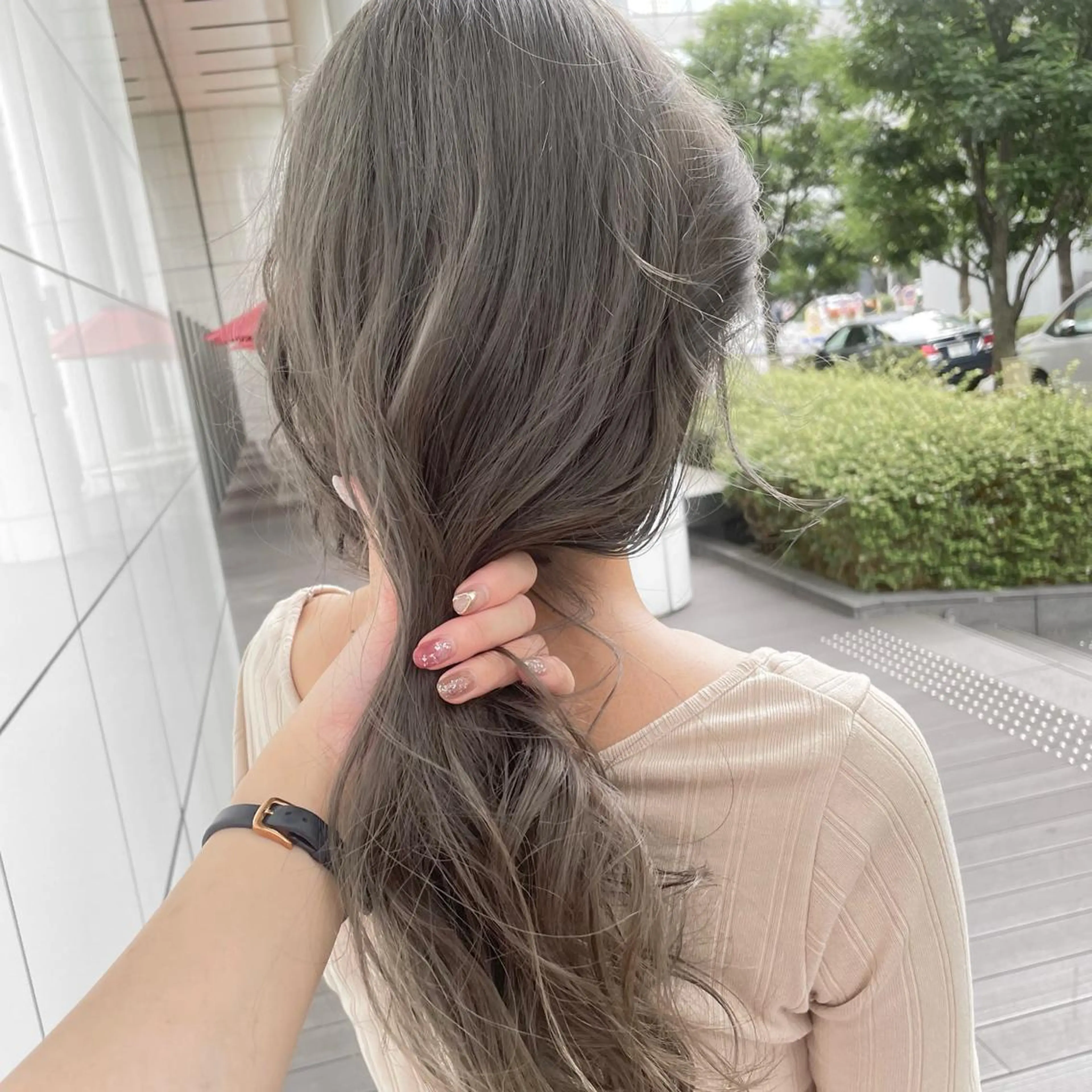 ロング カラー 梅田/赤み消しカラー /顔まわりcut🤍のヘアスタイル