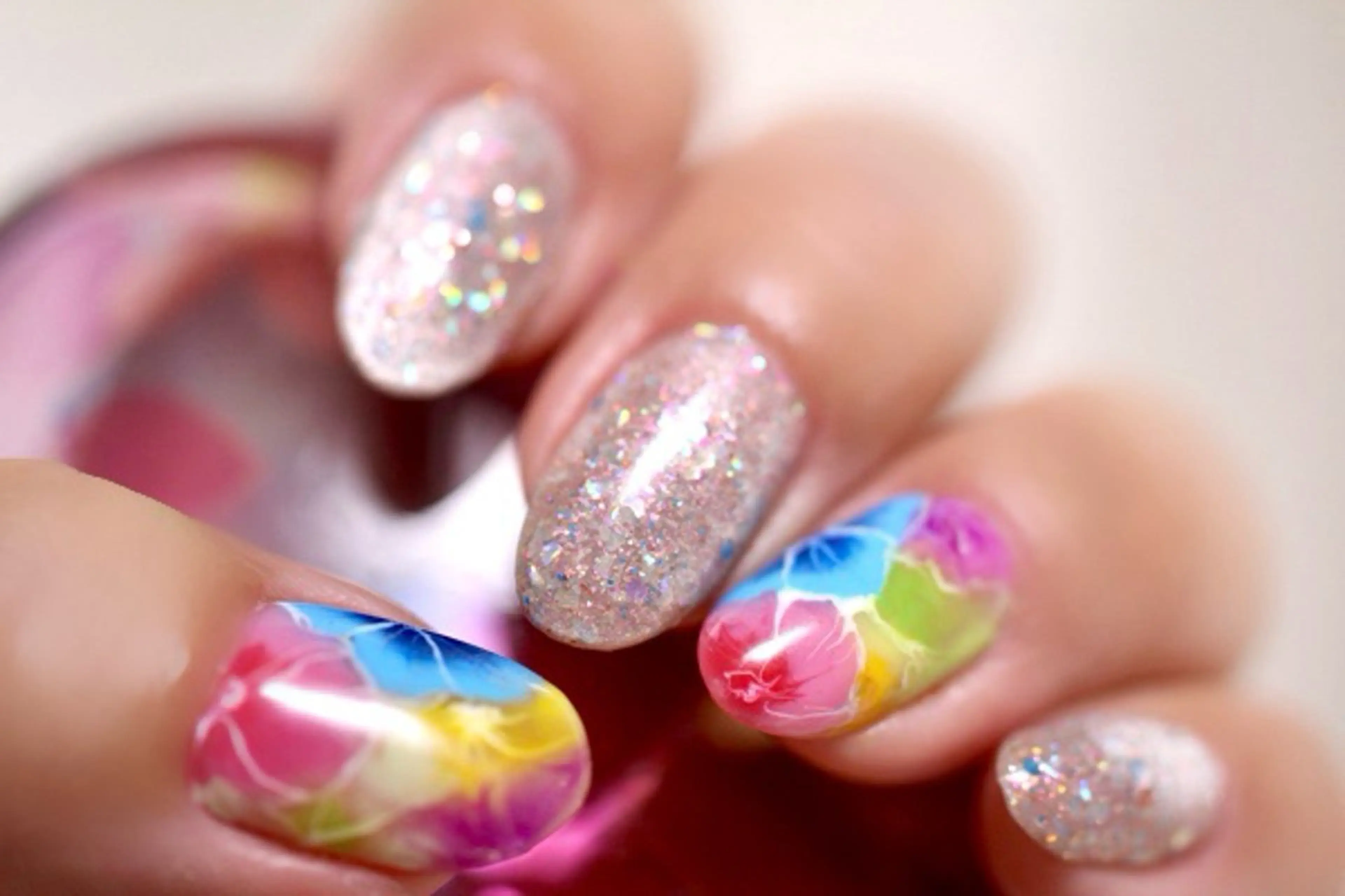 ネイル フラワーネイル ジェルネイル ラメ(グリッター) マグネットネイル ママリンド　志村坂上店所属・しみ えんのネイルデザイン