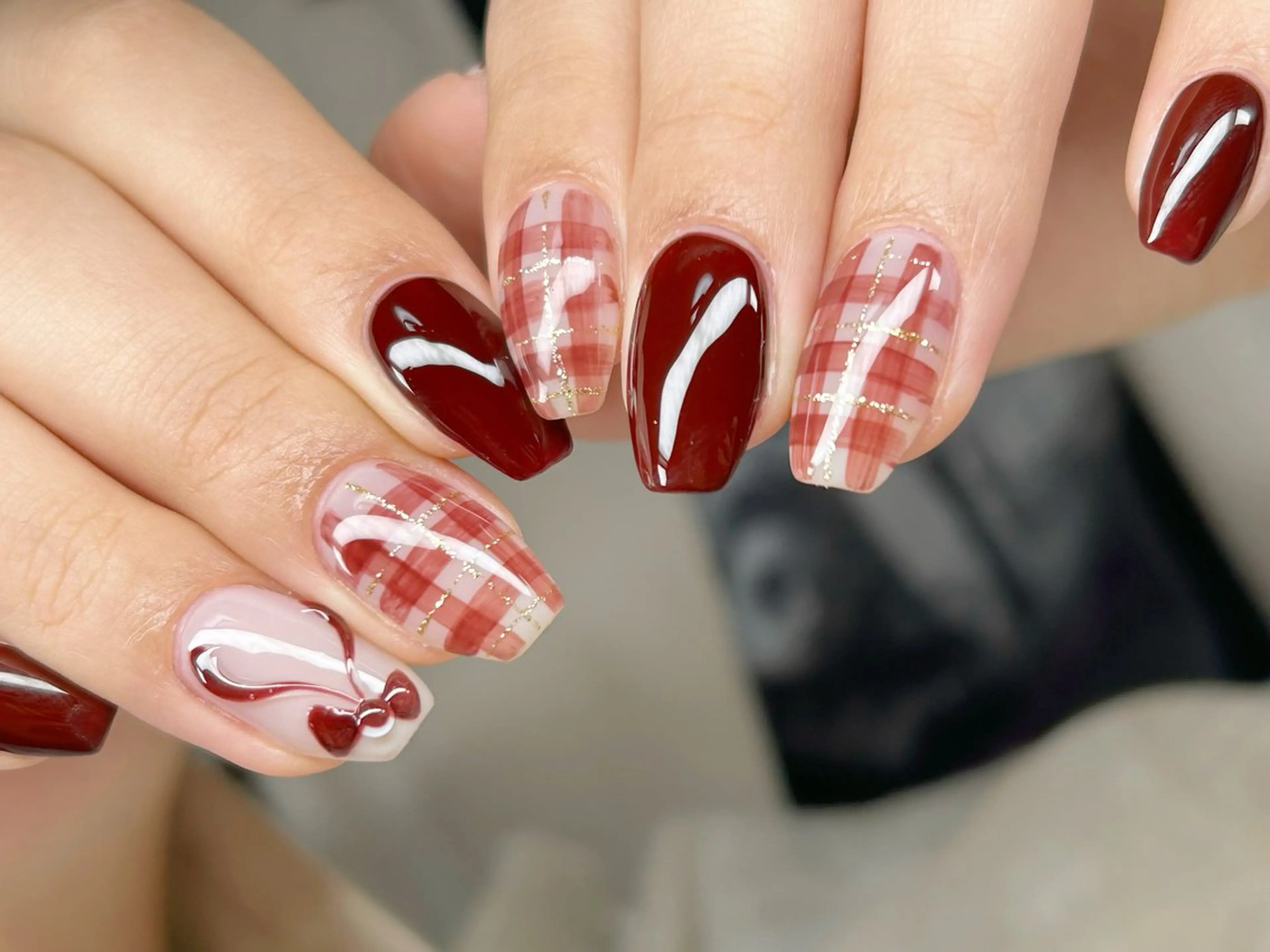 ネイル アートネイル チークネイル 成人式 入学式 長さ出し ハンドネイル Lino Nailのネイルデザイン