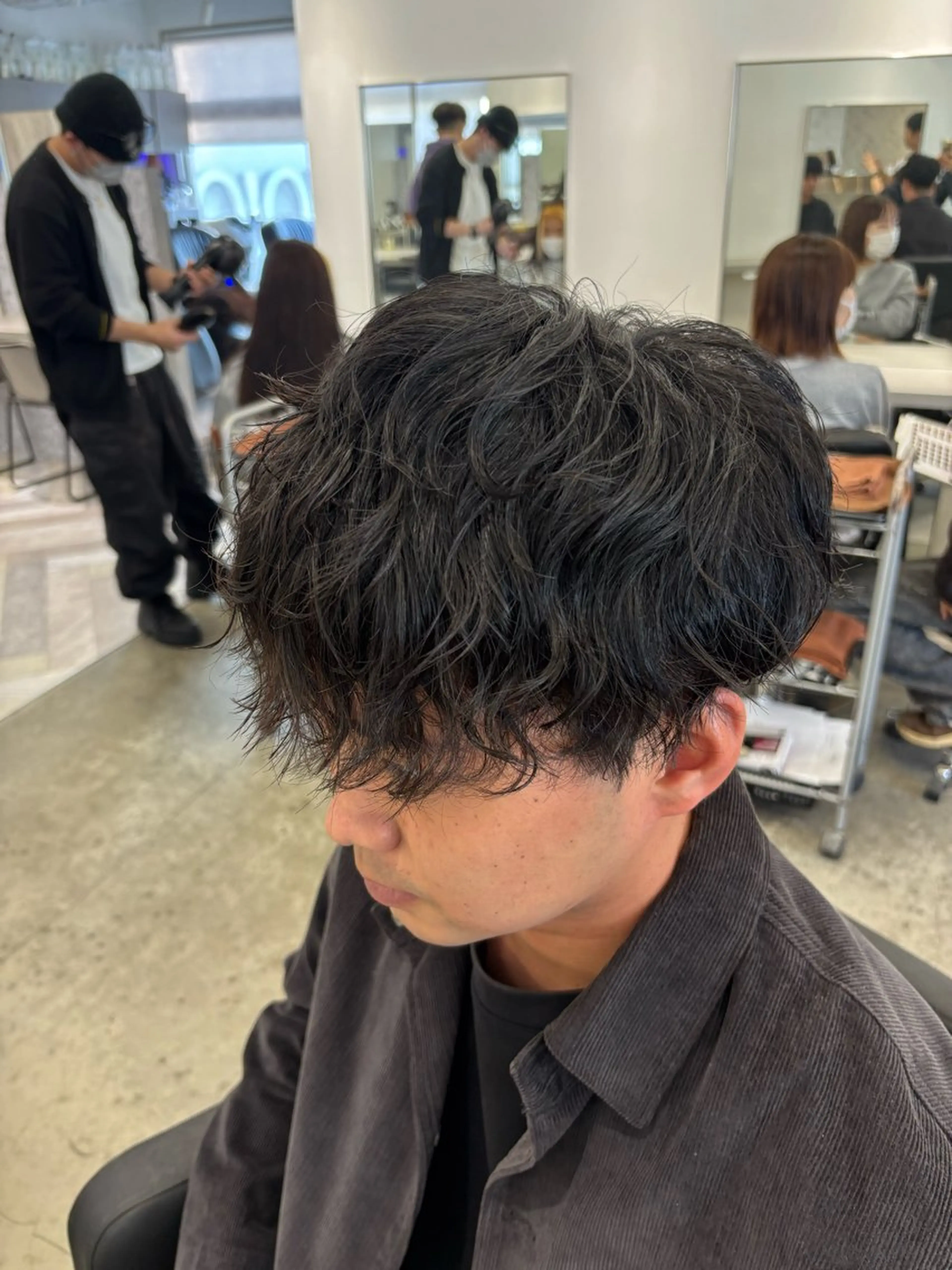 ショート パーマ メンズ メンズパーマ カット パーマ パーマ&ブリーチ /飯牟田/GEAR.のヘアスタイル