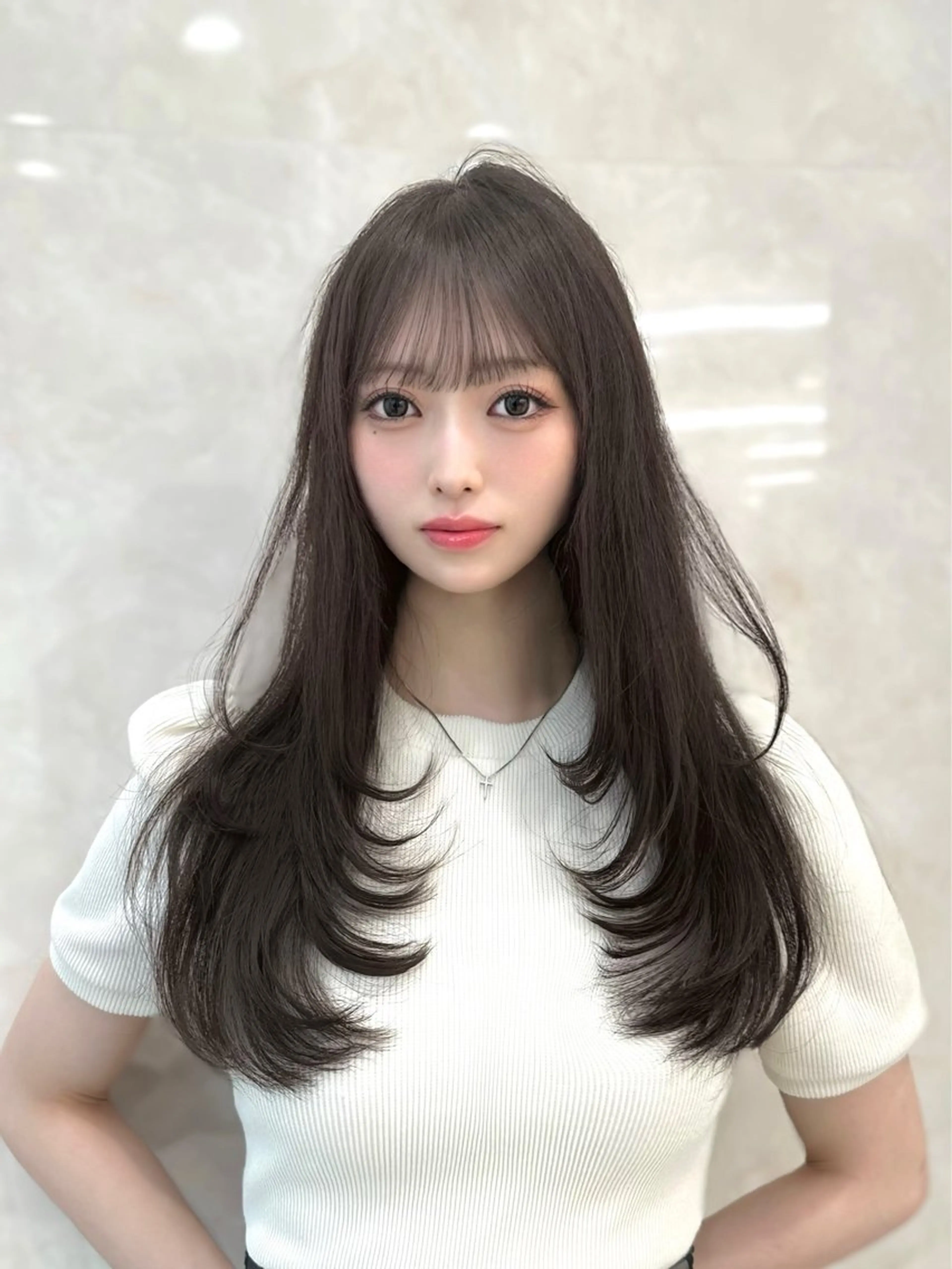 ロング レイヤーカット 似合わせカット カット ヘアカラー 似合わせ/レイヤー /顔まわり/池田歩樹のヘアスタイル