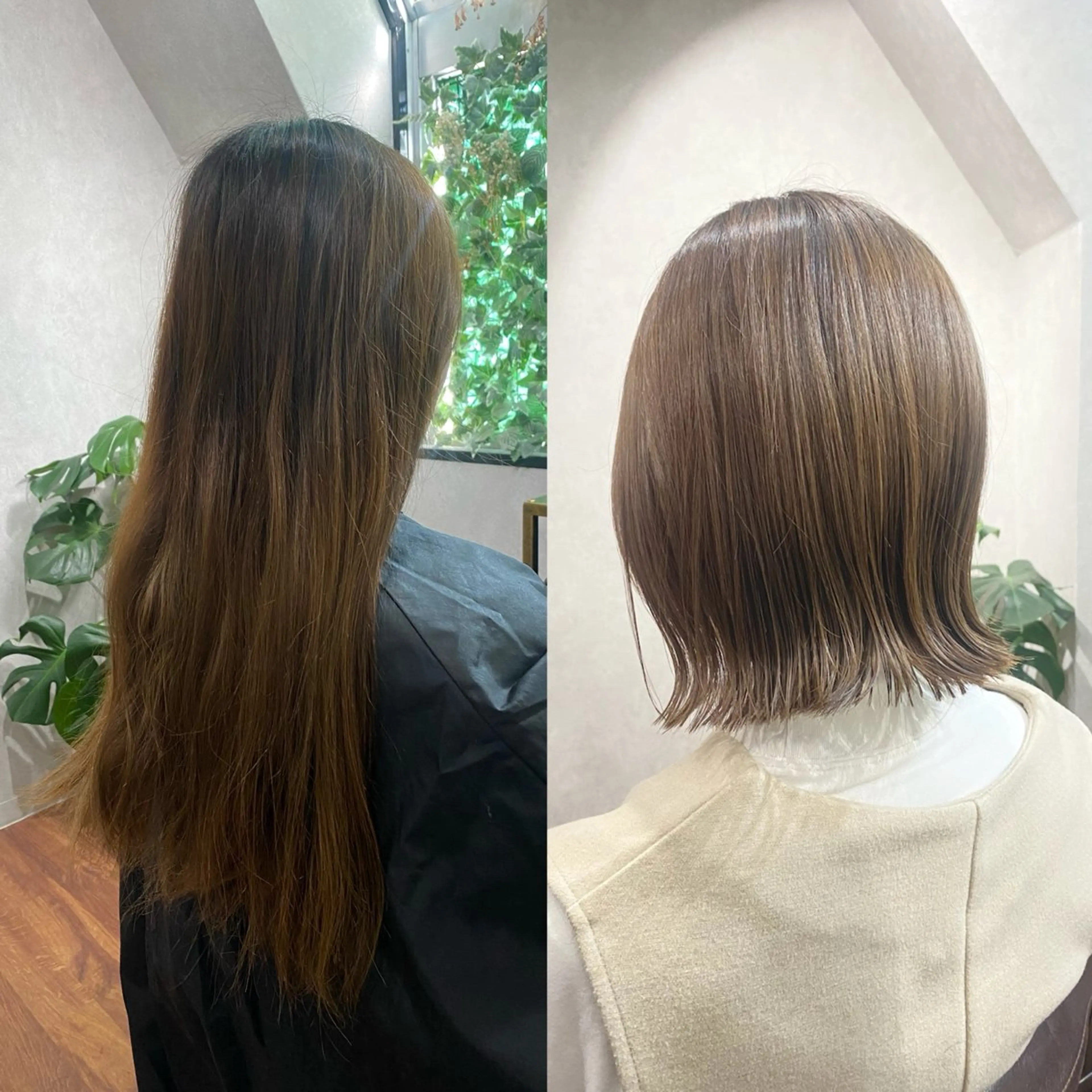 ミディアム カット ヘアカラー トリートメント ＳＨＩ ＺＵのヘアスタイル