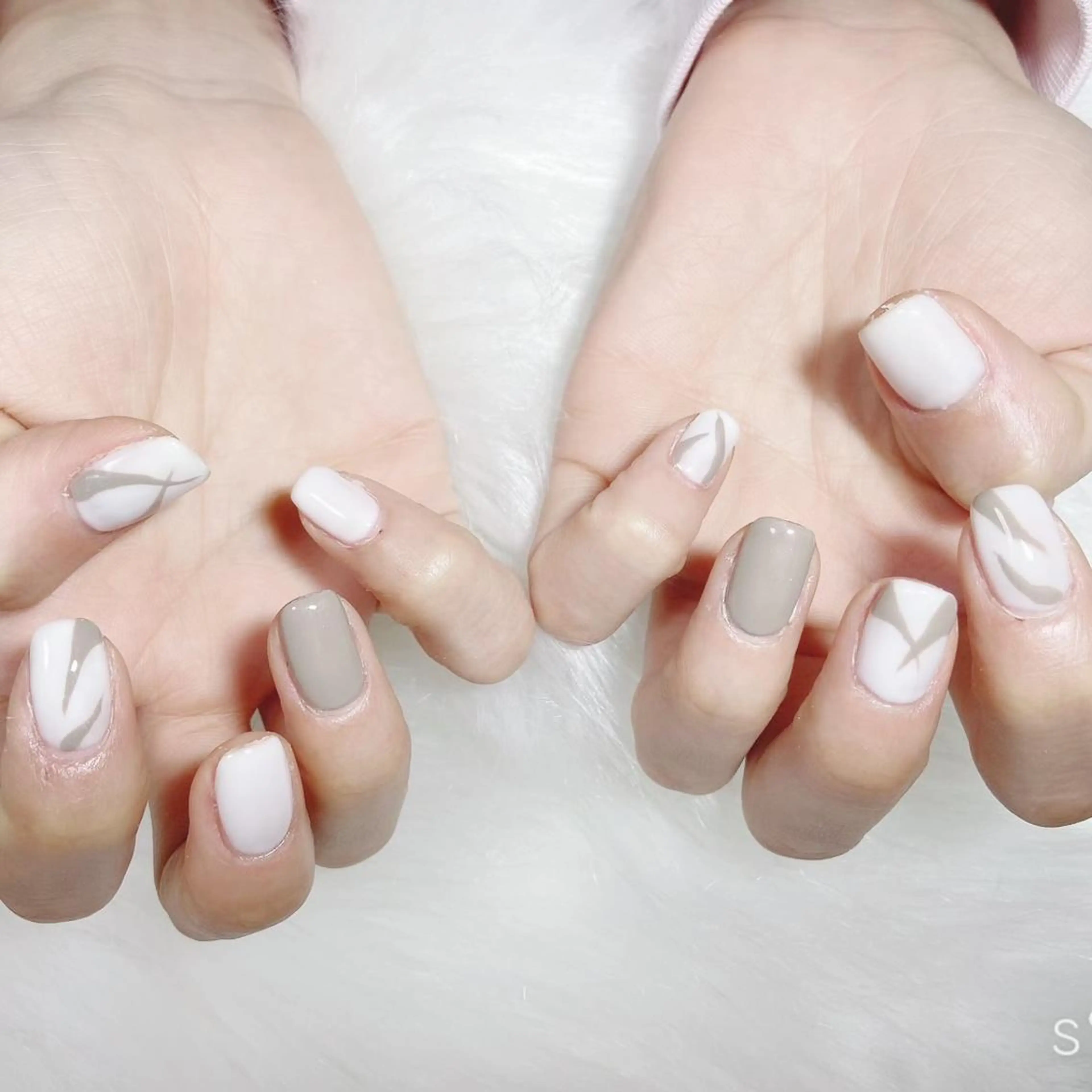 ネイル アートネイル グラデーション 大理石ネイル(マーブル) ストーンネイル ハンドネイル アップネイル 鶴田のネイルデザイン