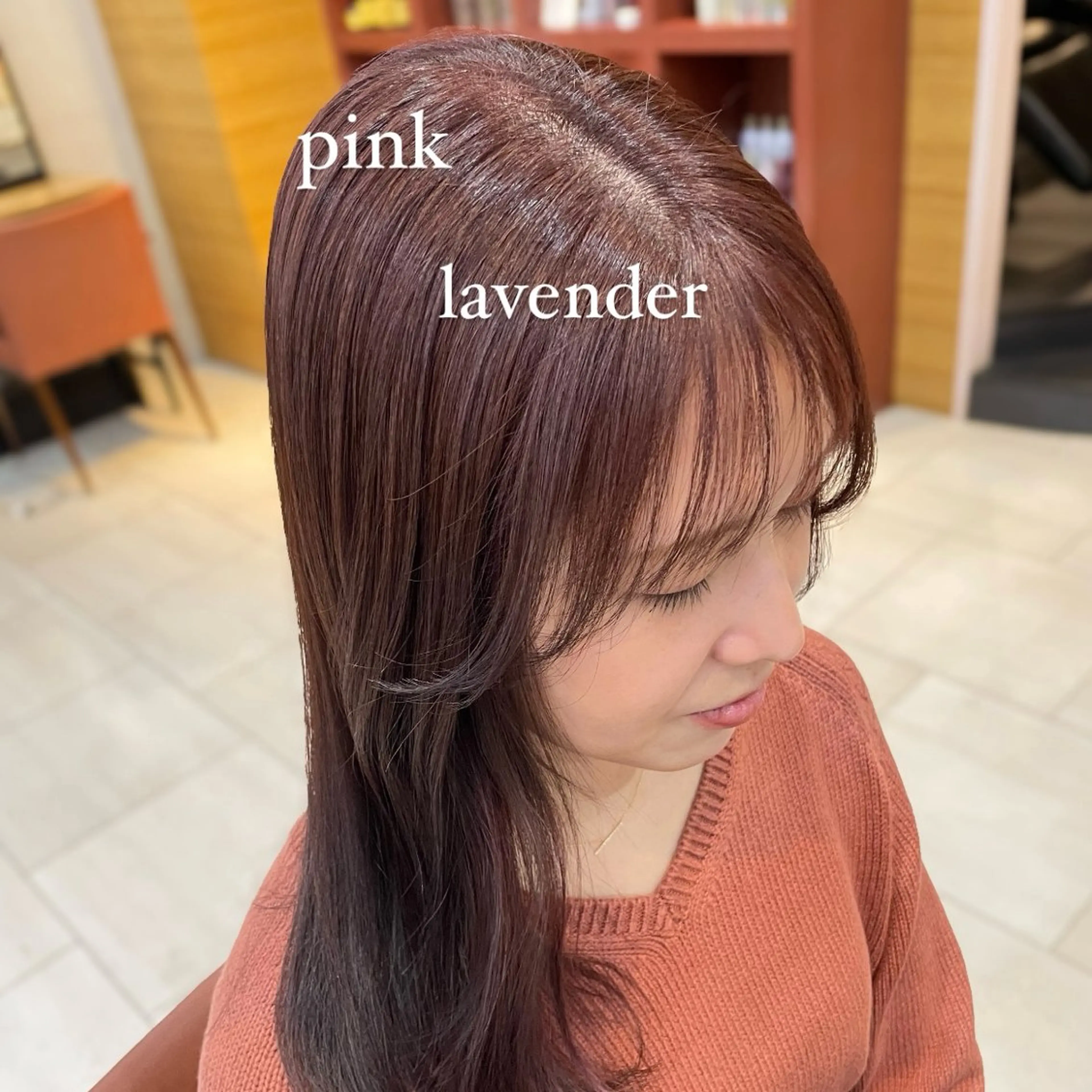 セミロング カラー ブリーチ ダブルカラー ラベンダーカラー ラベンダーピンク ブリーチなしカラー カット ヘアカラー トリートメント 顔まわり🥨レイヤー /透明感/まいなのヘアスタイル