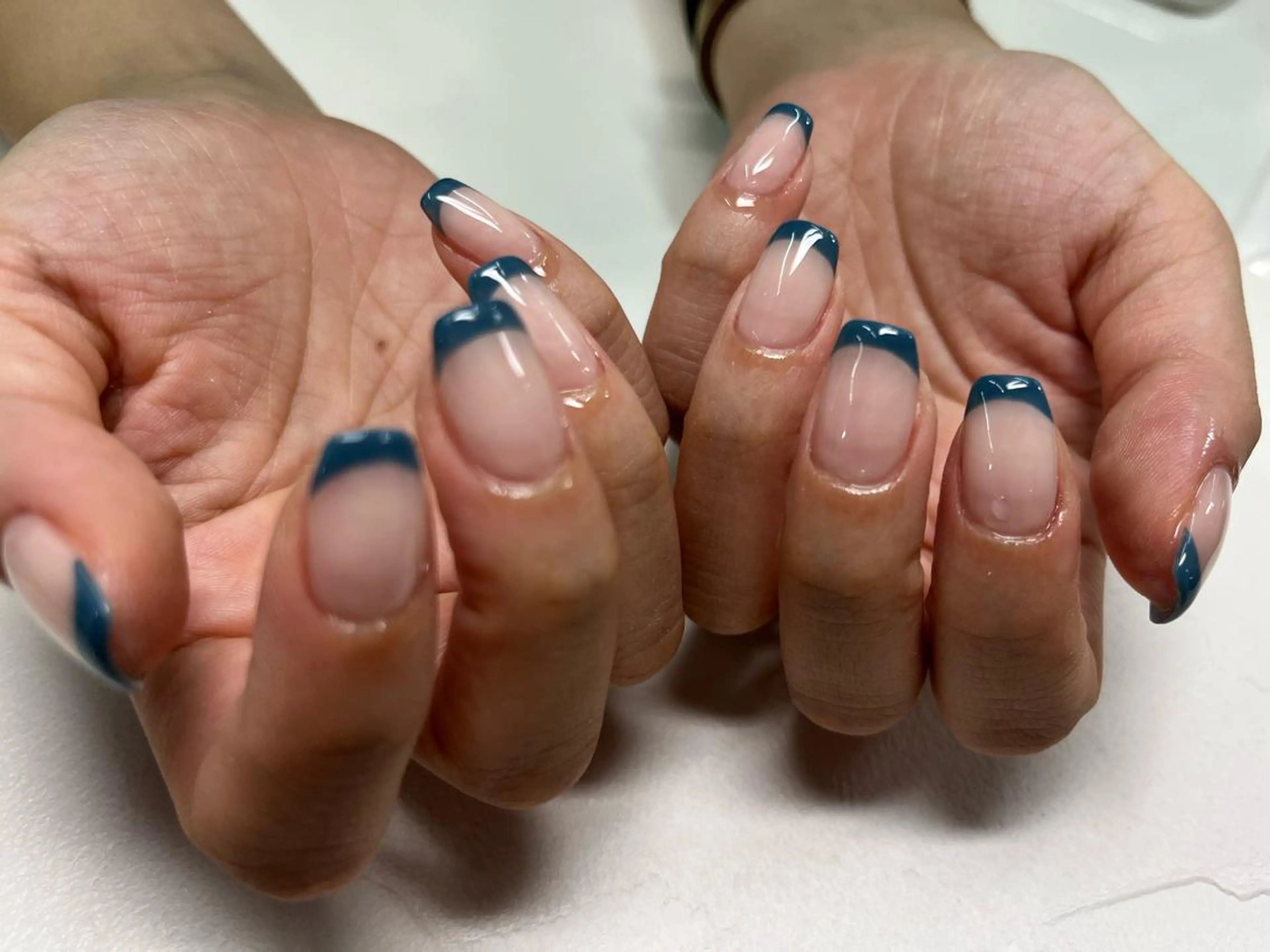 ネイル フレンチネイル ネイビー ハンドネイル Lia所属・eri chan nailのネイルデザイン