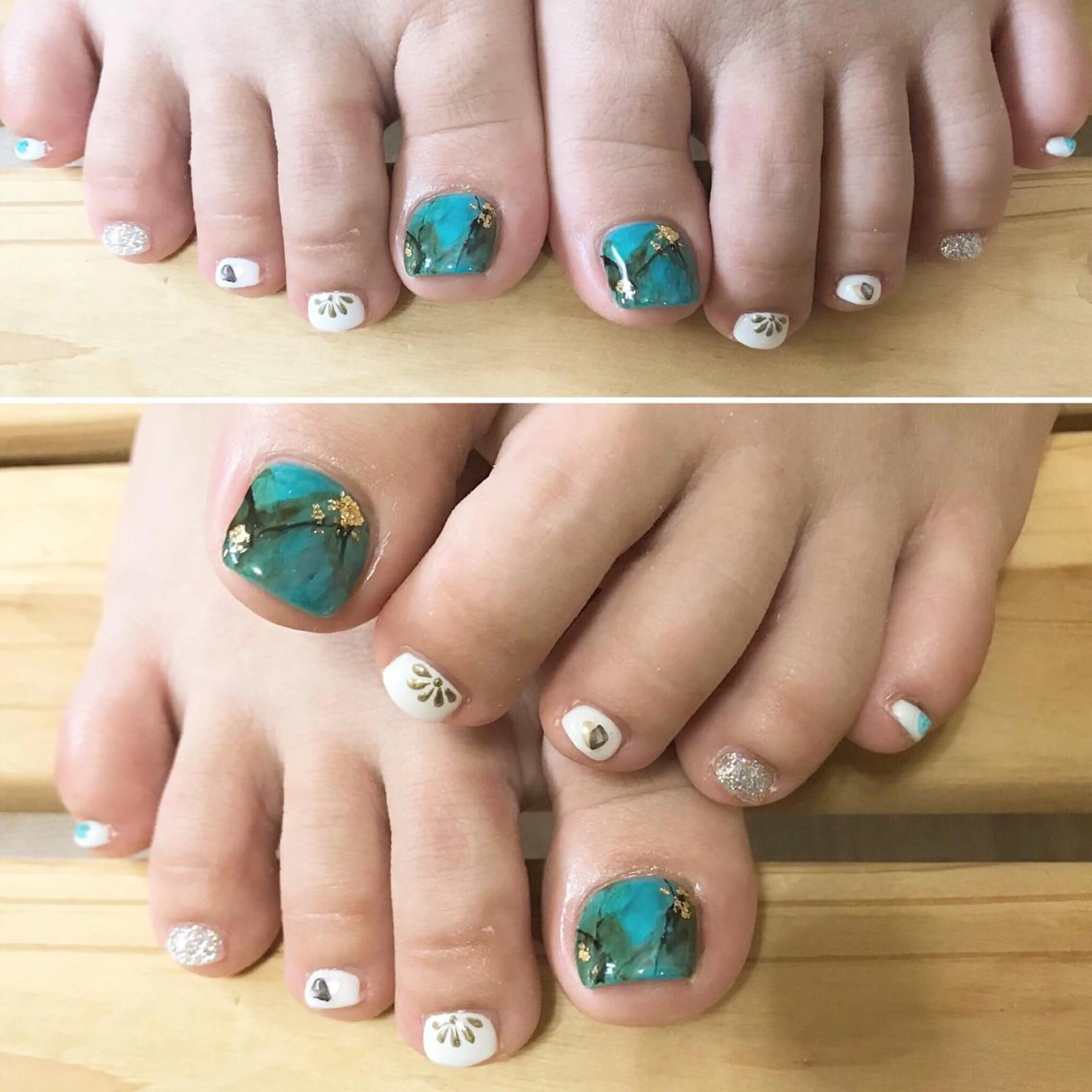 ネイル フットネイル 大理石ネイル(マーブル) シンプルネイル 春ネイル 夏ネイル nail fufla ♡yamane♡のネイルデザイン