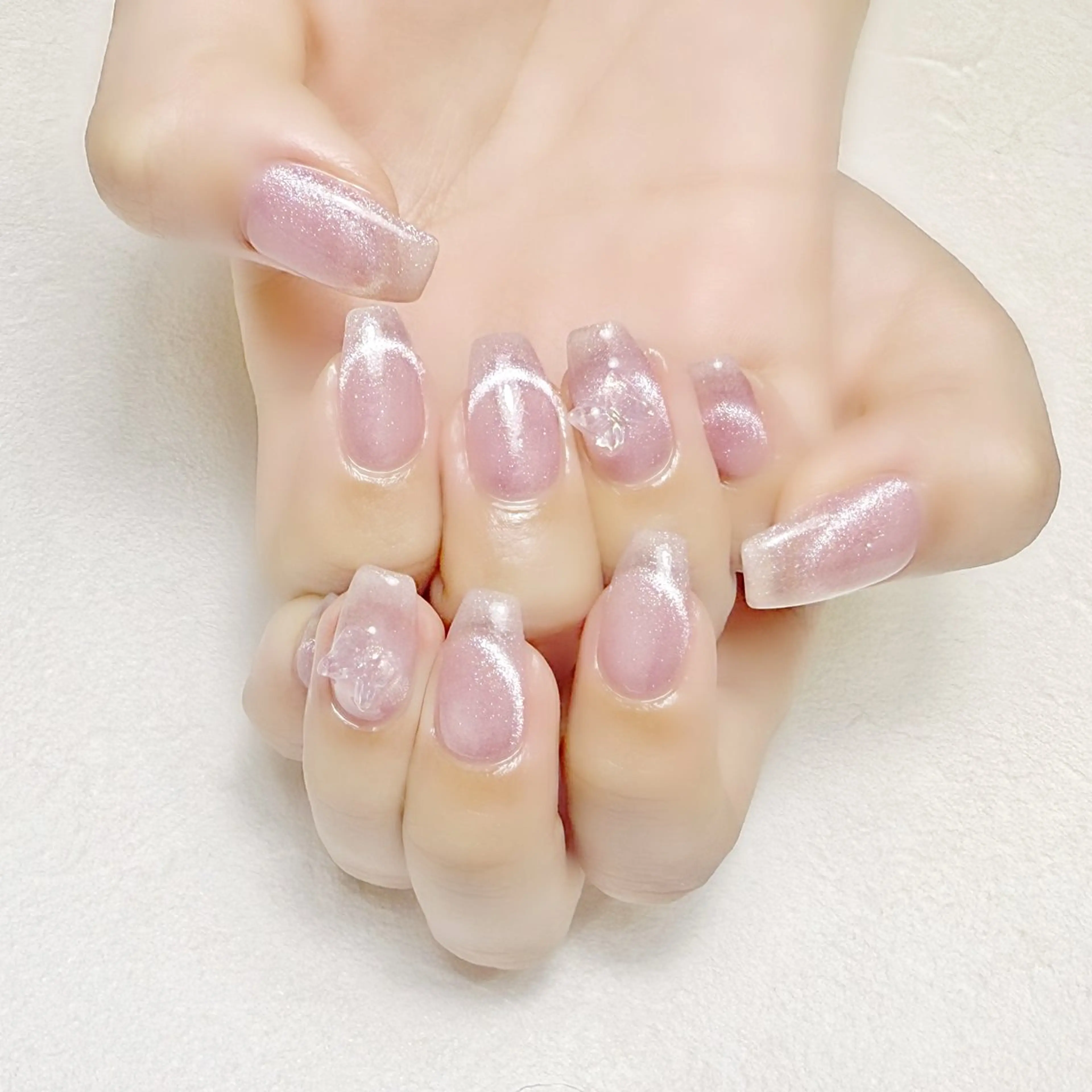 ネイル マグネットネイル オフィスネイル ワンカラーネイル ピンク 春ネイル rouse nail RISATOのネイルデザイン