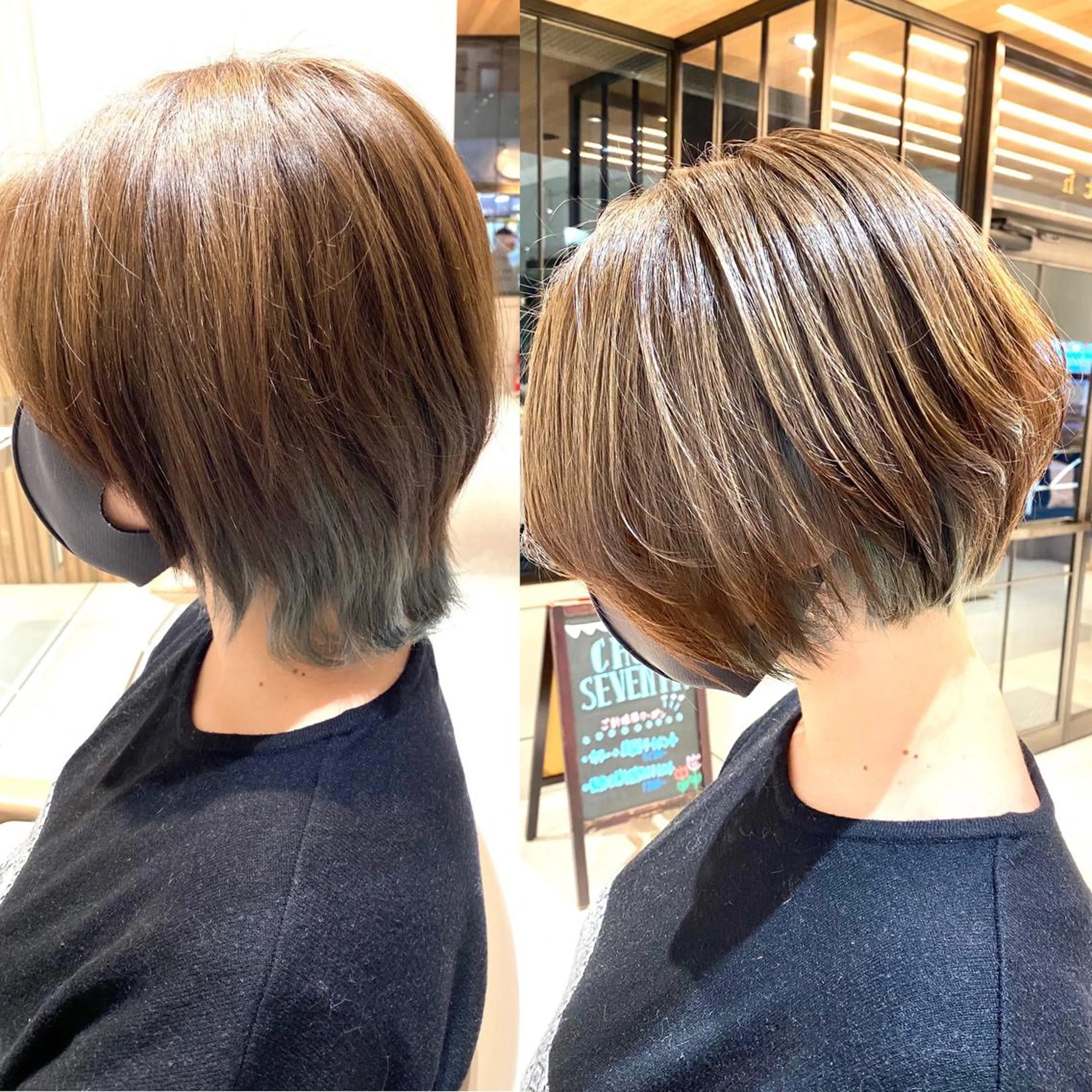 ミディアム カラー ボブ カット ヘアカラー トリートメント 谷合 貴志のヘアスタイル