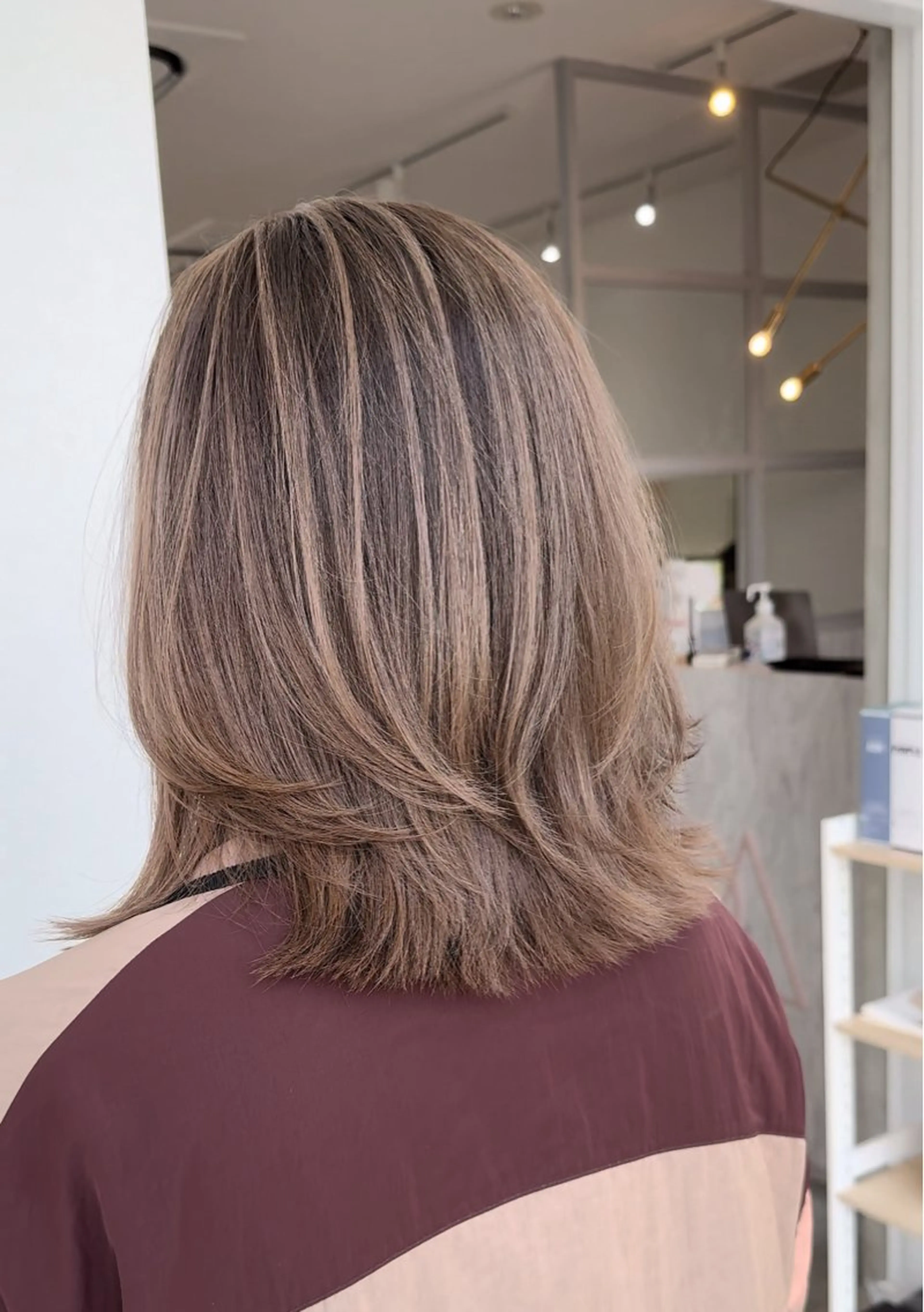 ミディアム カラー バレイヤージュ デザインカラー レイヤーカット カット ヘアカラー トリートメント メンズパーマ/ショ ートカット/福井悟朗のヘアスタイル