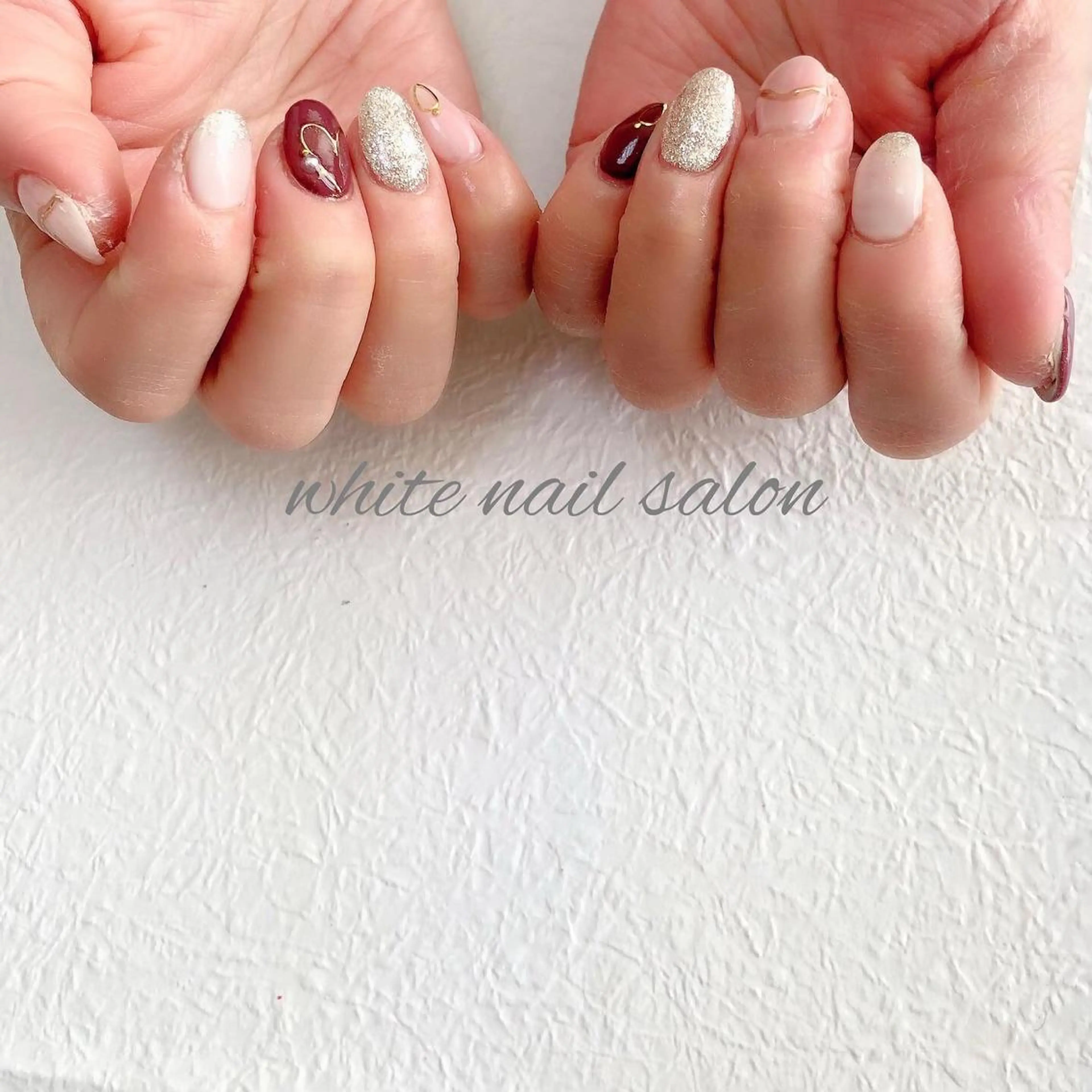 ネイル ジェルネイル ハードジェル 持ち込み ソフトジェル ハンドネイル white nail salonのネイルデザイン