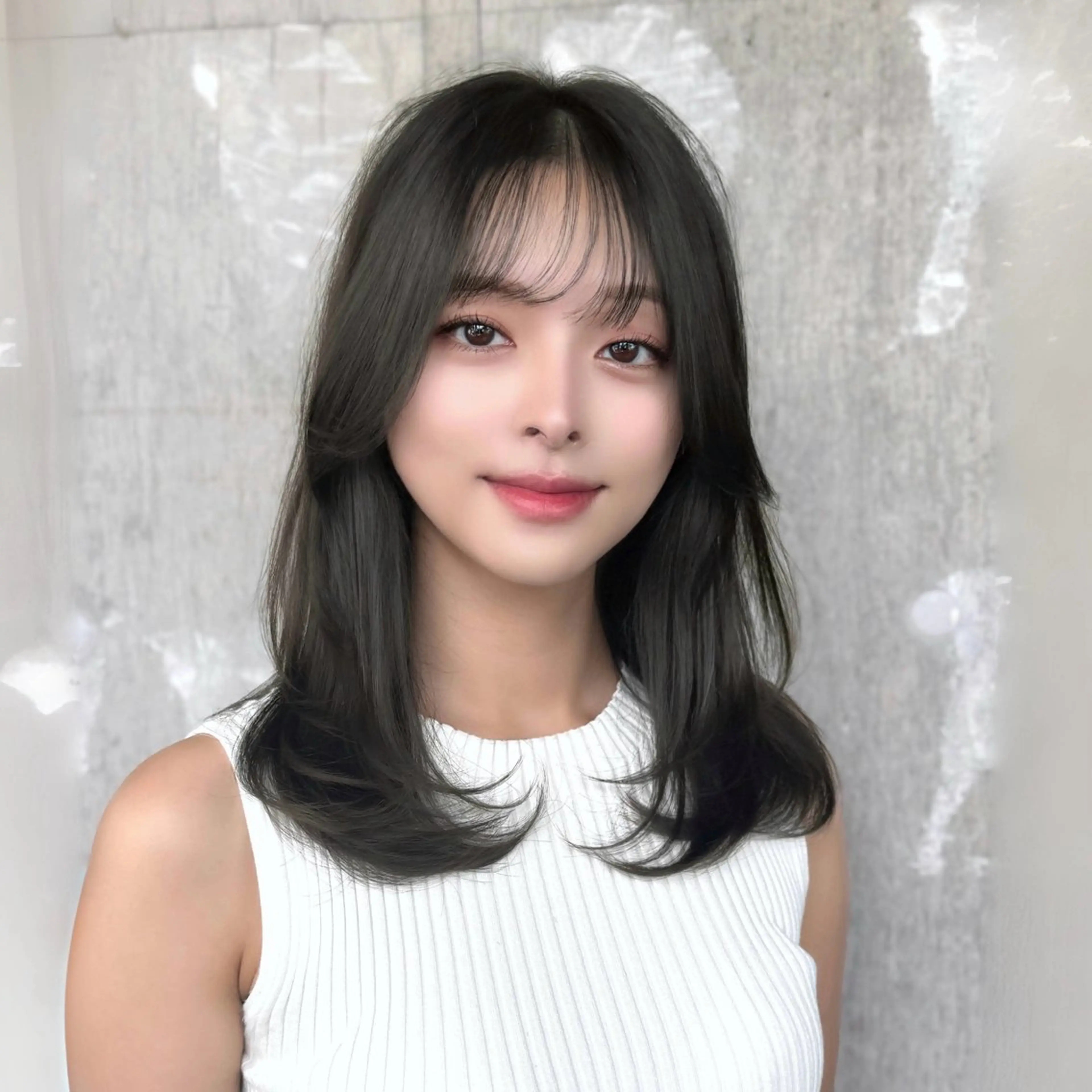 セミロング レイヤーカット レイヤー特化/小顔顔 周り/セノ/表参道のヘアスタイル