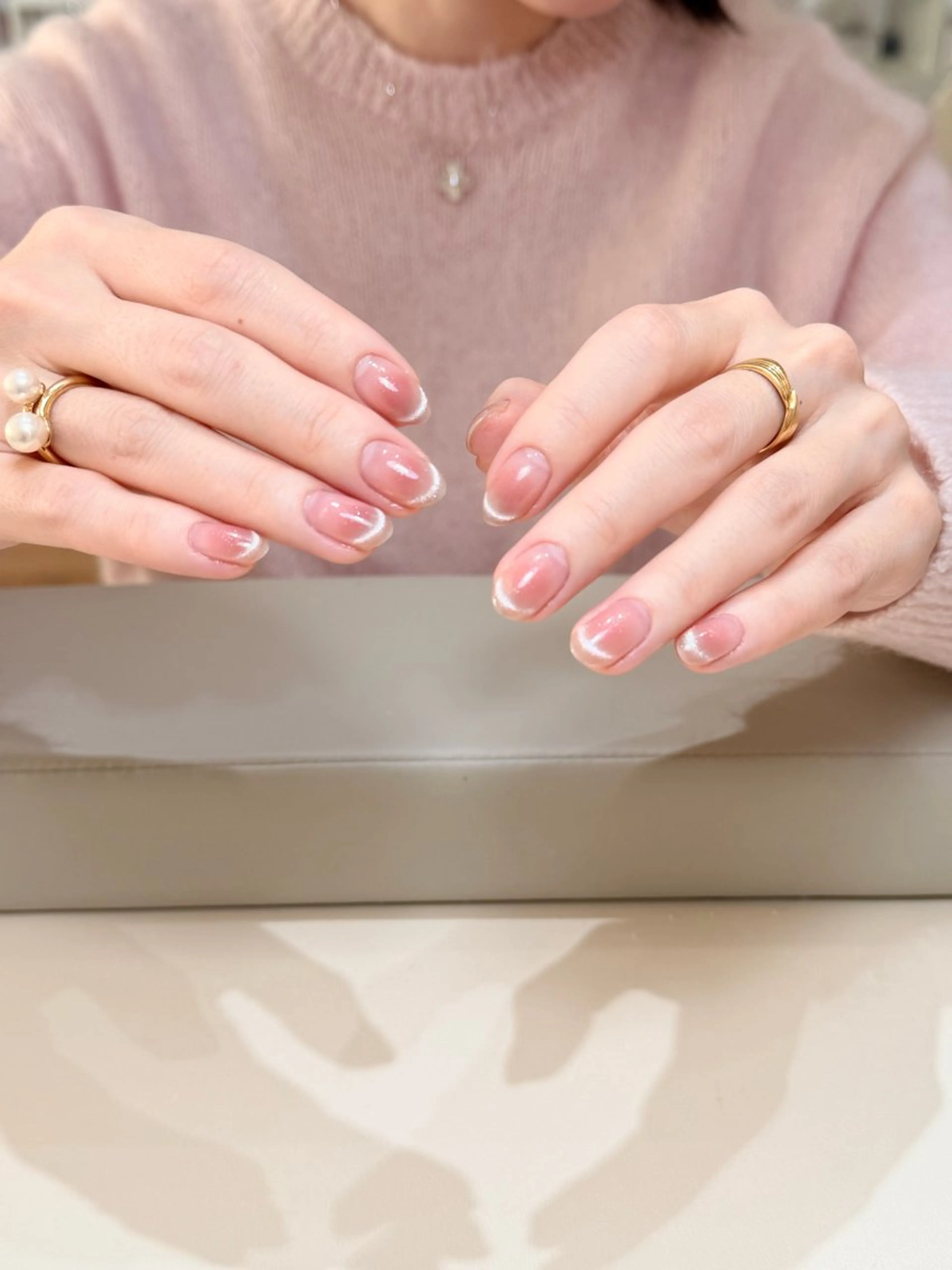ネイル フットネイル フレンチネイル グラデーション ハート 氷ネイル・うるうるネイル ハンドネイル Lynn_ Nailのネイルデザイン