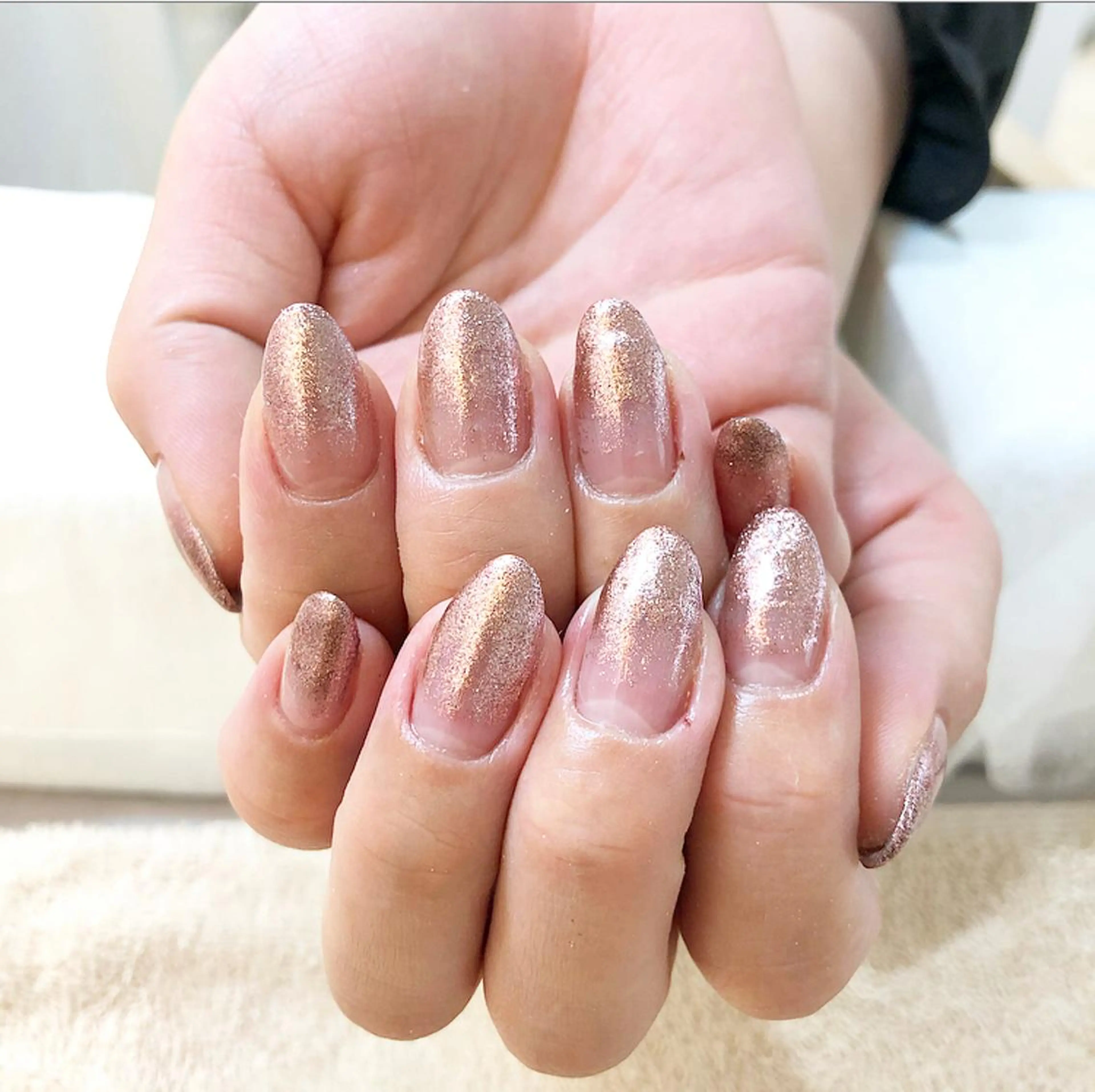 ネイル グラデーション ラメ(グリッター) ラメグラデーション オフィスネイル ピンク rina eye&nailのマツエク・マツパデザイン