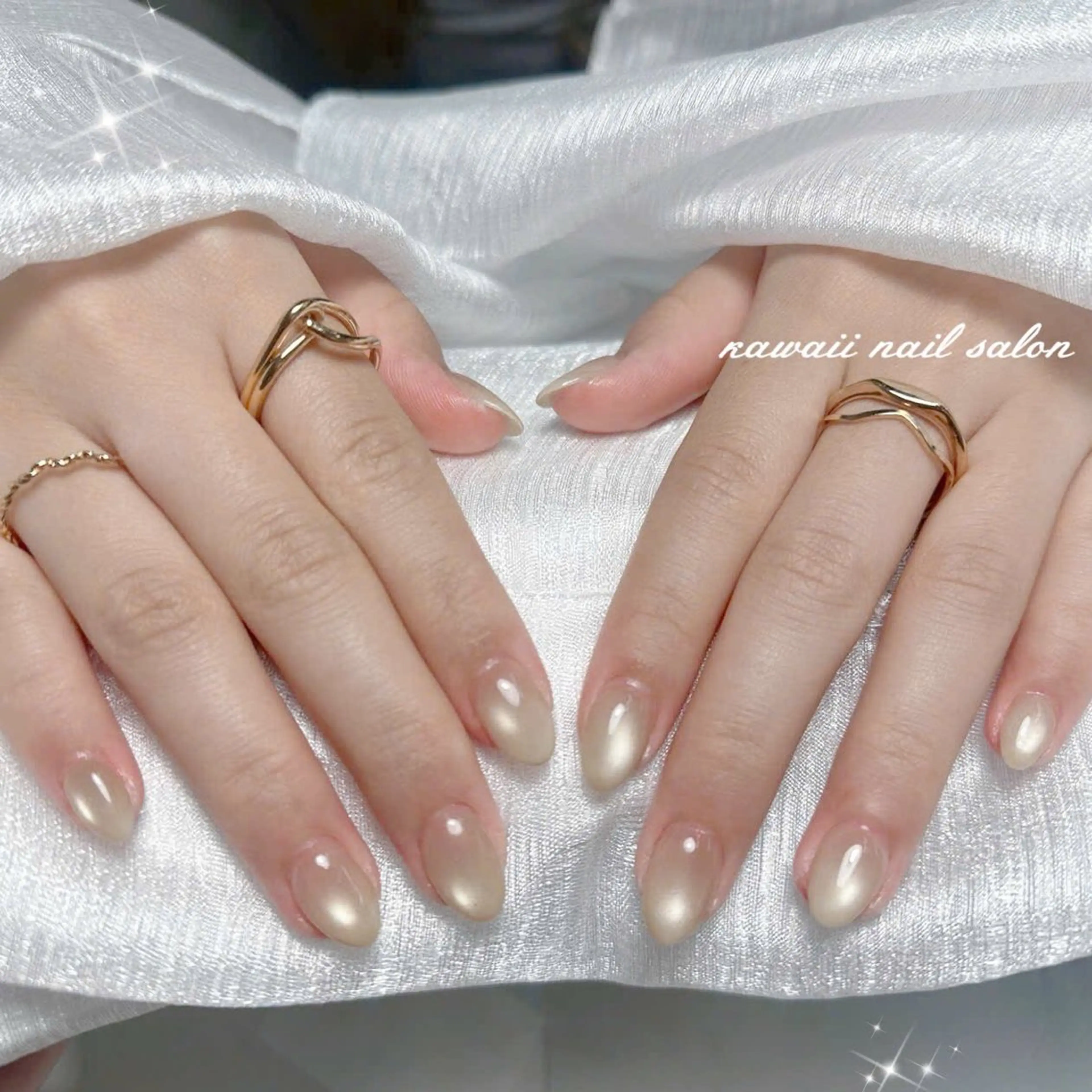 ネイル チークネイル ドット フレンチネイル 韓国ネイル レース ハンドネイル ハンドケア Kawaii Nail Salonのネイルデザイン