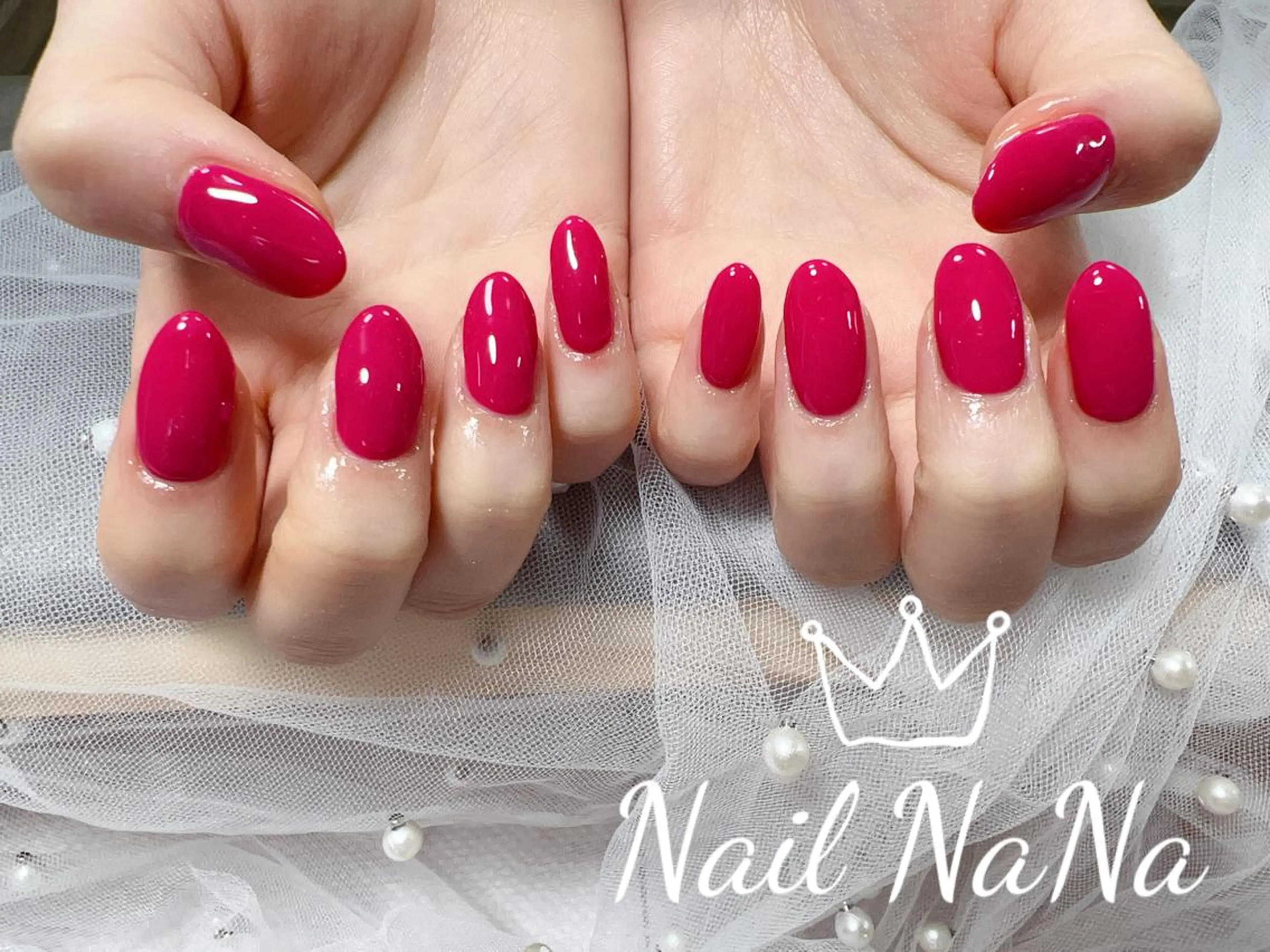 セミロング カラー ネイル ピンクカラー ピンク Nail NaNaのネイルデザイン