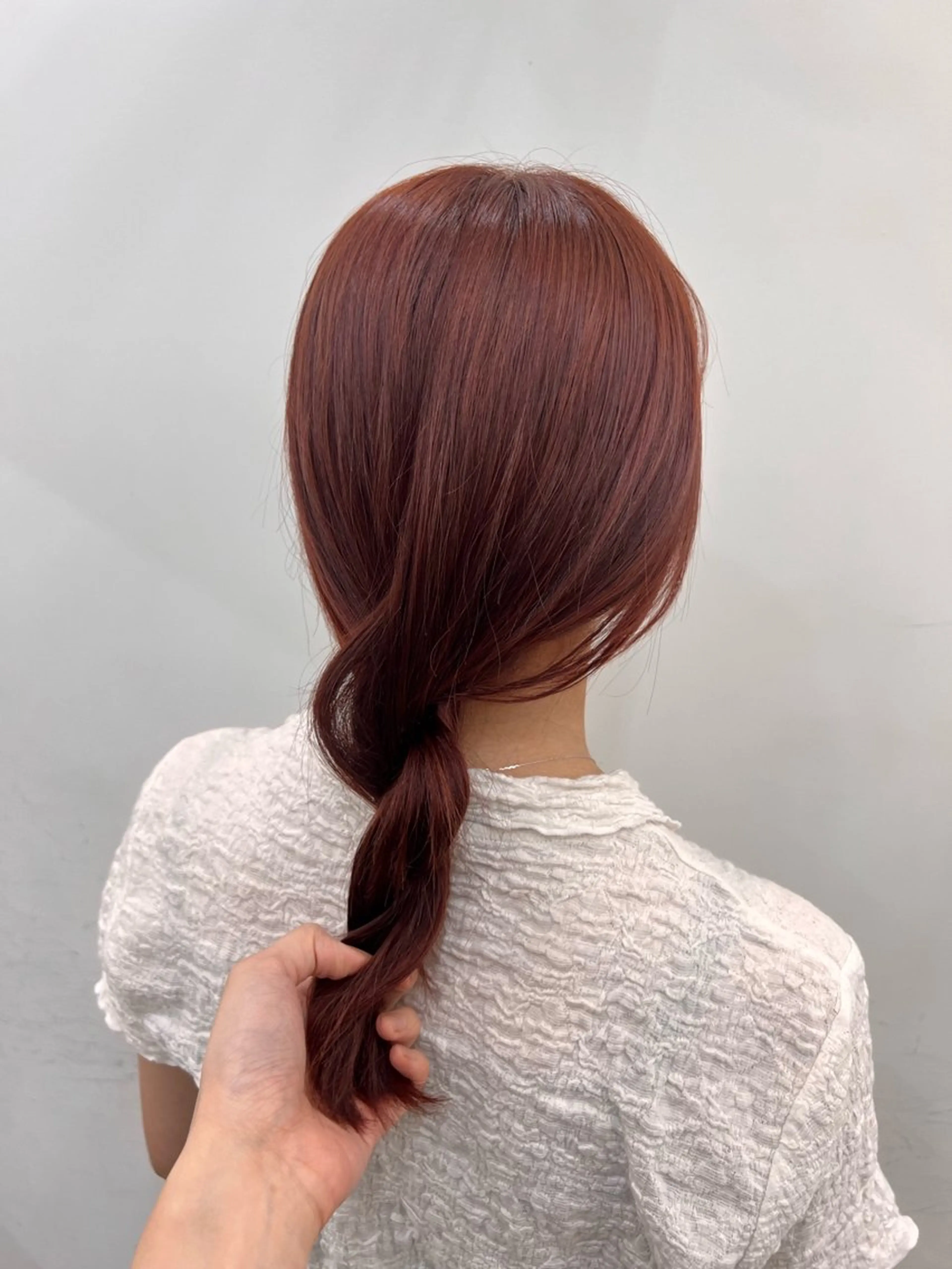 セミロング カラー オレンジ オレンジピンク ピンクカラー 透明感/ベージュ /kazui🐈のヘアスタイル