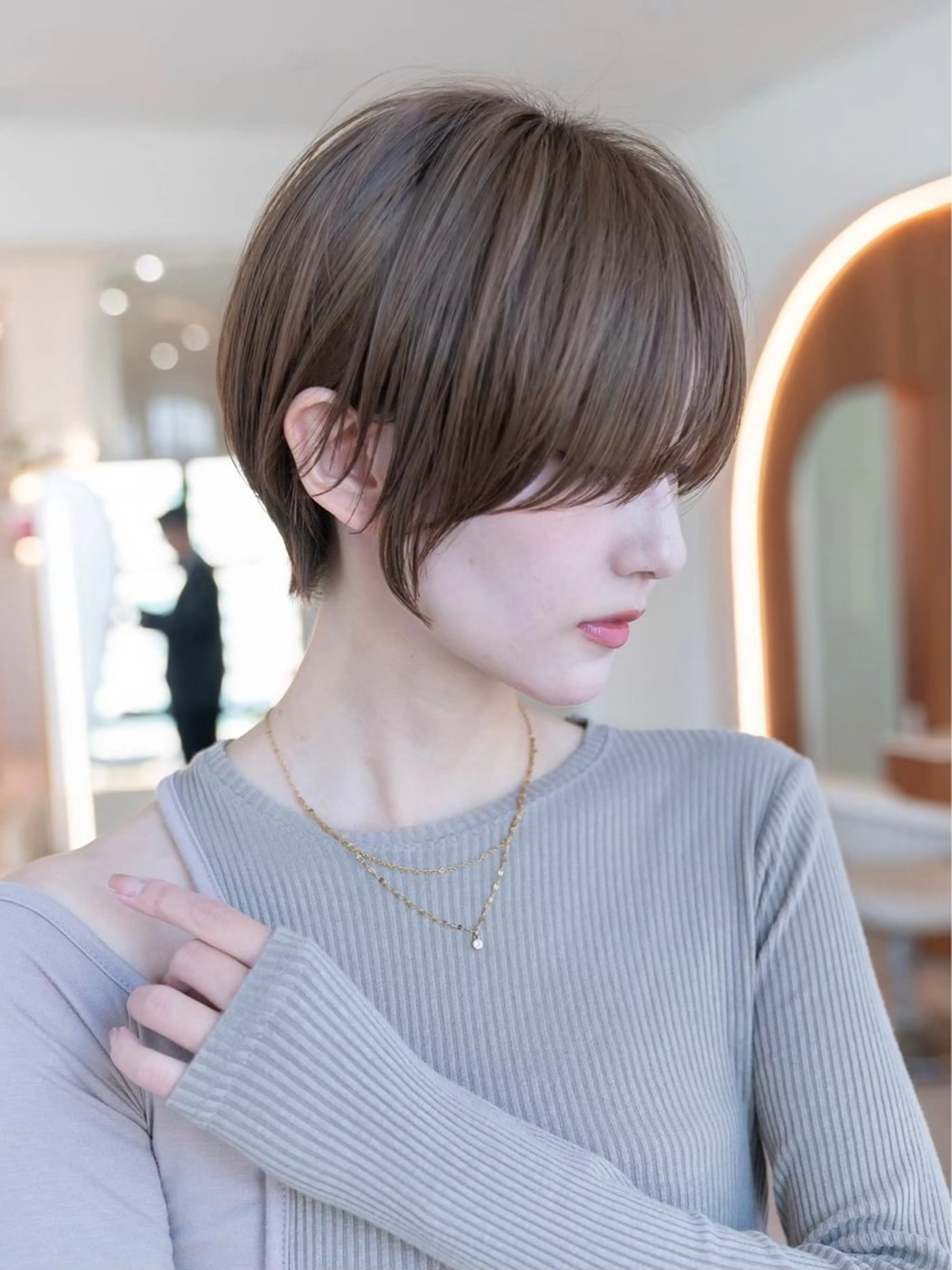 ショート カラー ショートボブ 丸みショート イルミナカラー ボブ 髪質改善 カット ヘアカラー トリートメント 田中航平/渋谷ボブ/ レイヤーボブのヘアスタイル