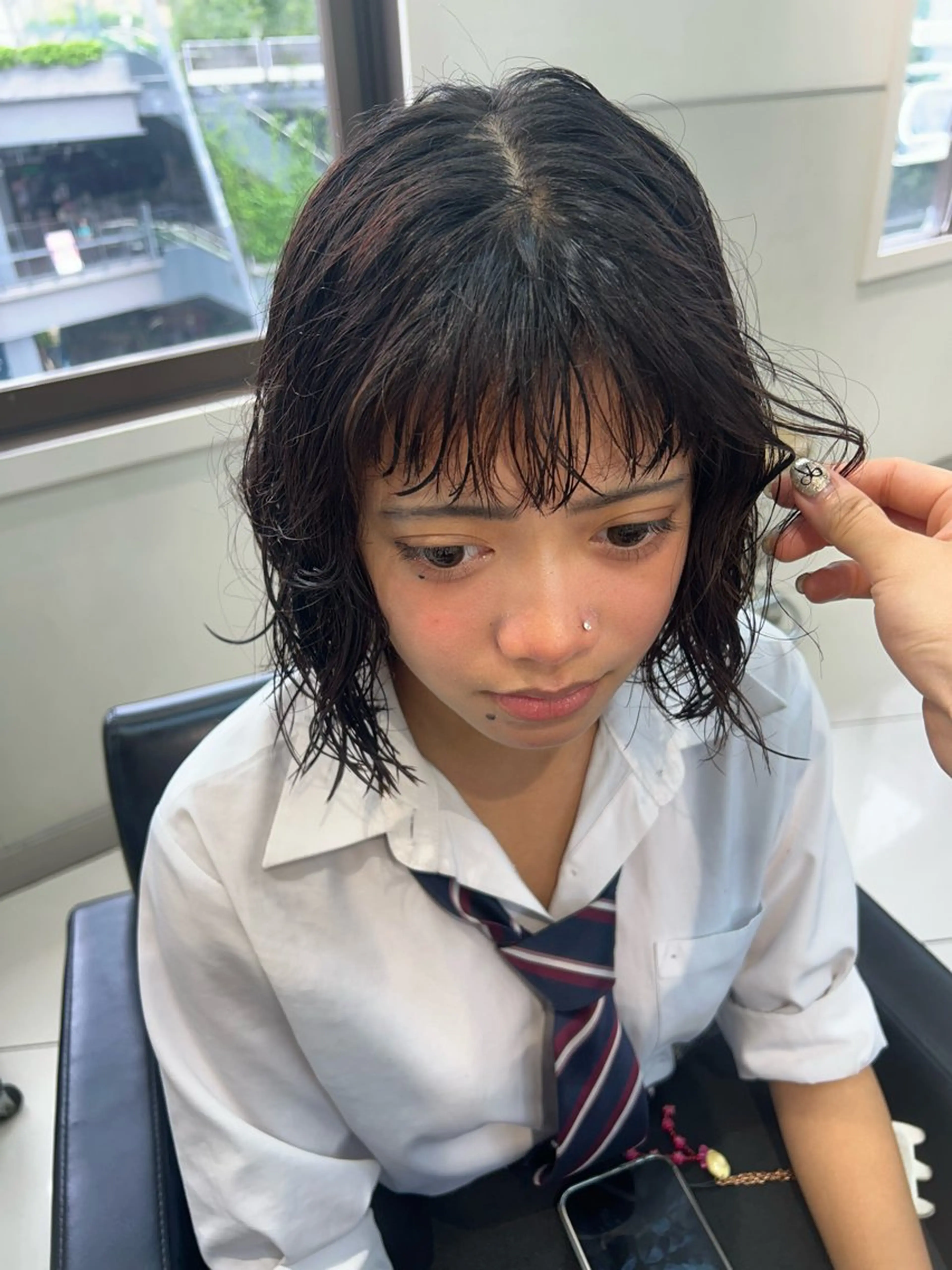 ミディアム パーマ ミディアムパーマ ニュアンスパーマ ナチュラル×色気パ ーマ 渋谷/マナミのヘアスタイル