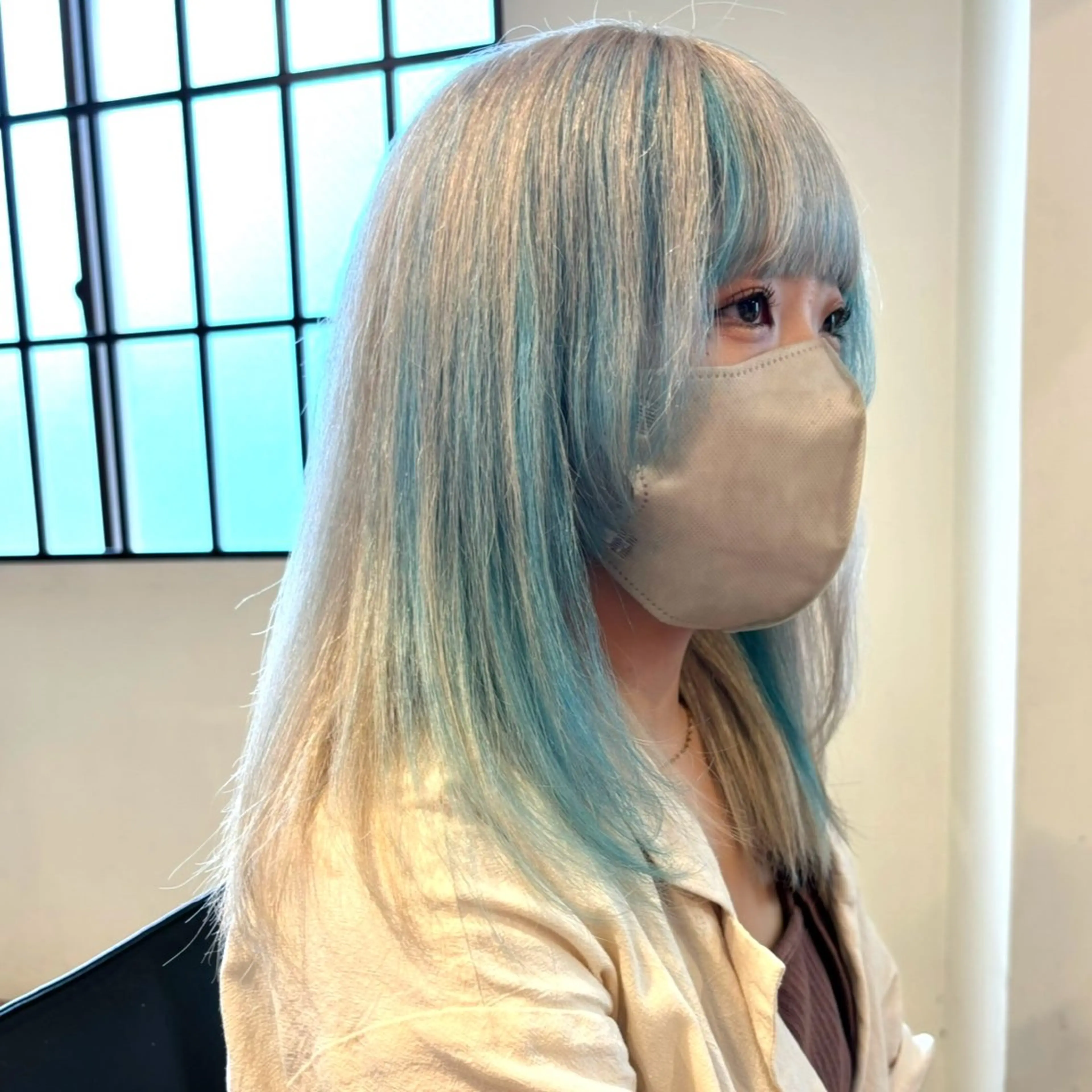 ミディアム カラー カット ヘアカラー ブリーチなしベージュ カラー✨Takeのヘアスタイル