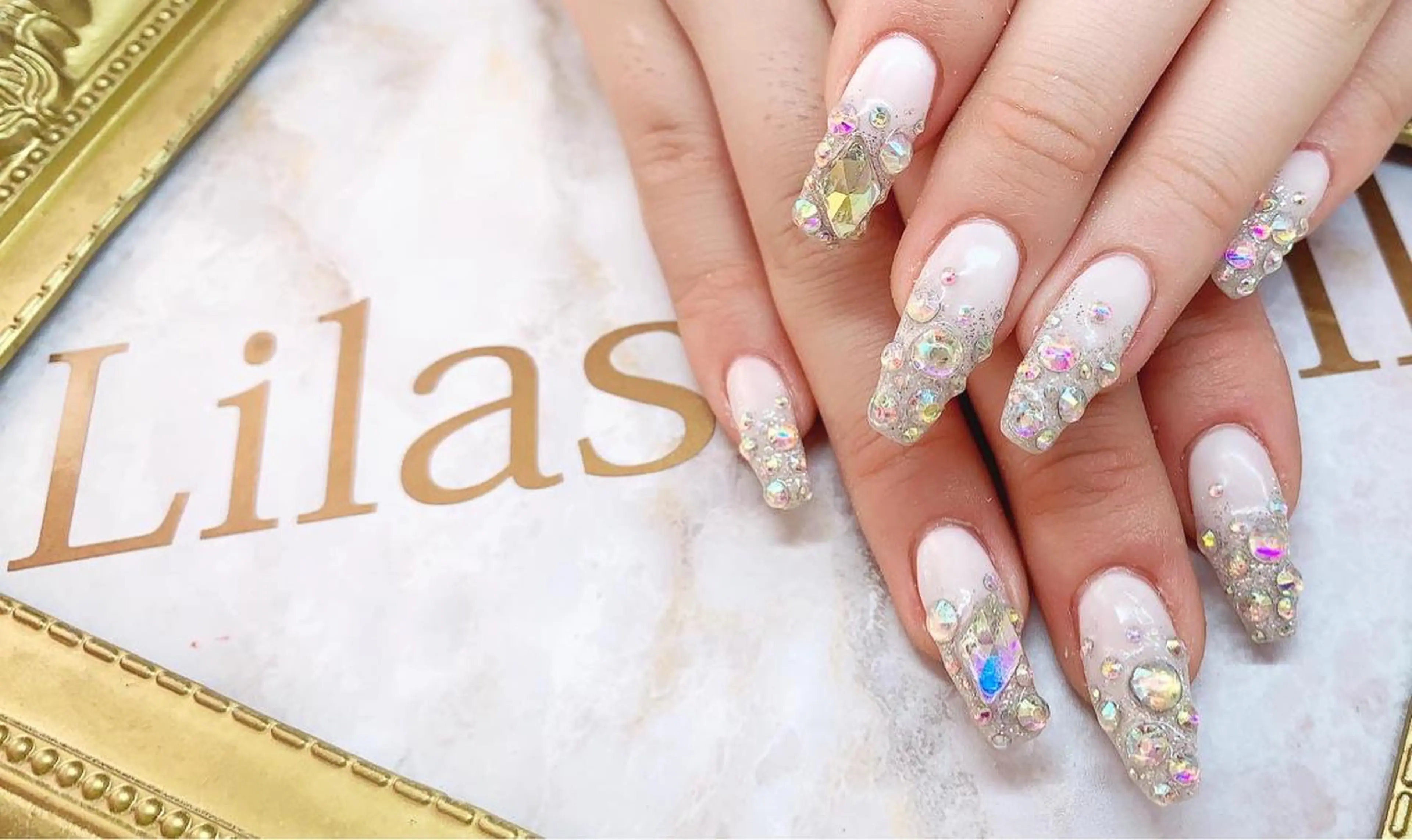 ネイル ジェルネイル グラデーション ハードジェル キラキラネイル ロングネイル Lilas Nailのネイルデザイン