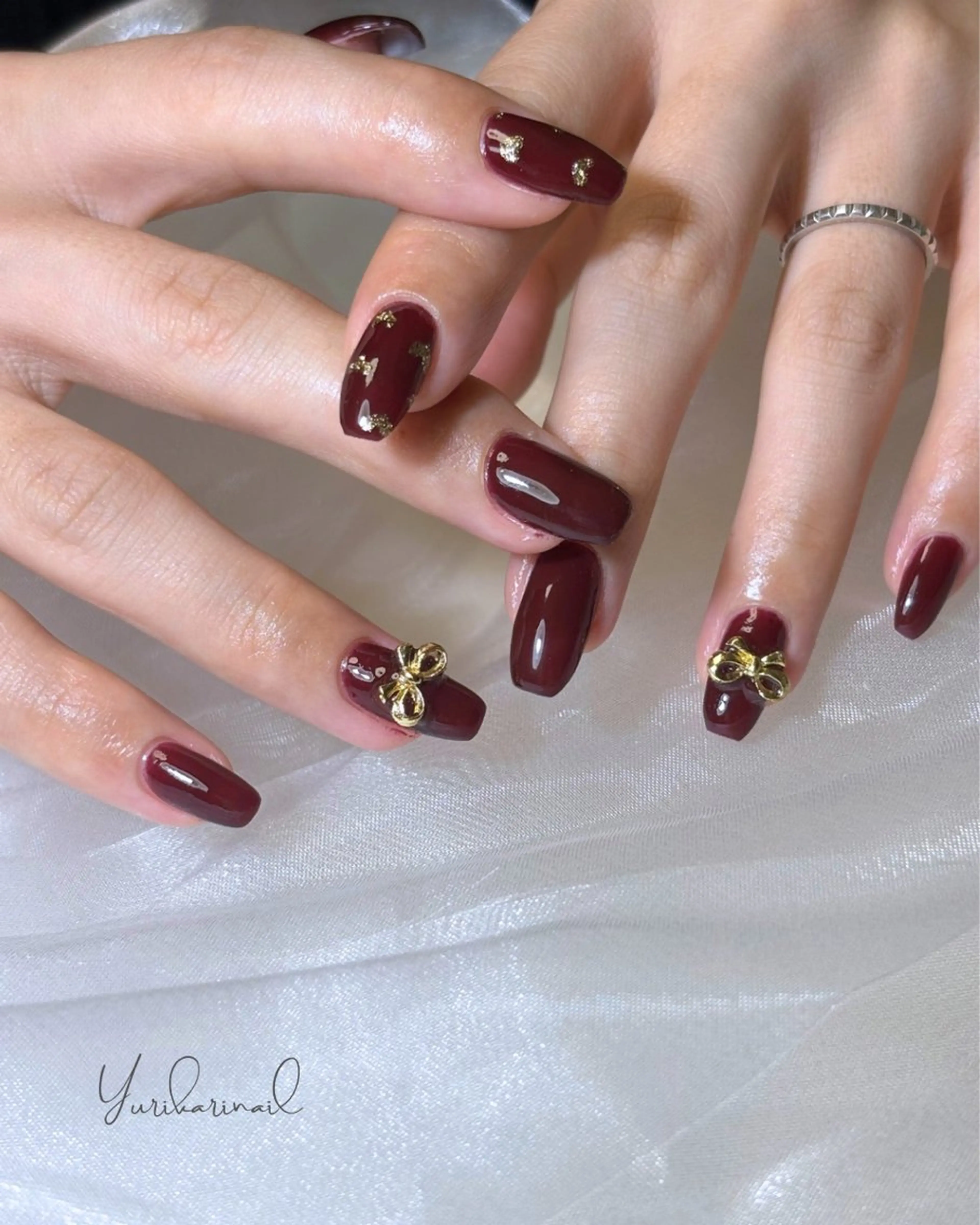 ネイル ハート マグネットネイル ハンドネイル ネイリスト ゆりかのネイルデザイン