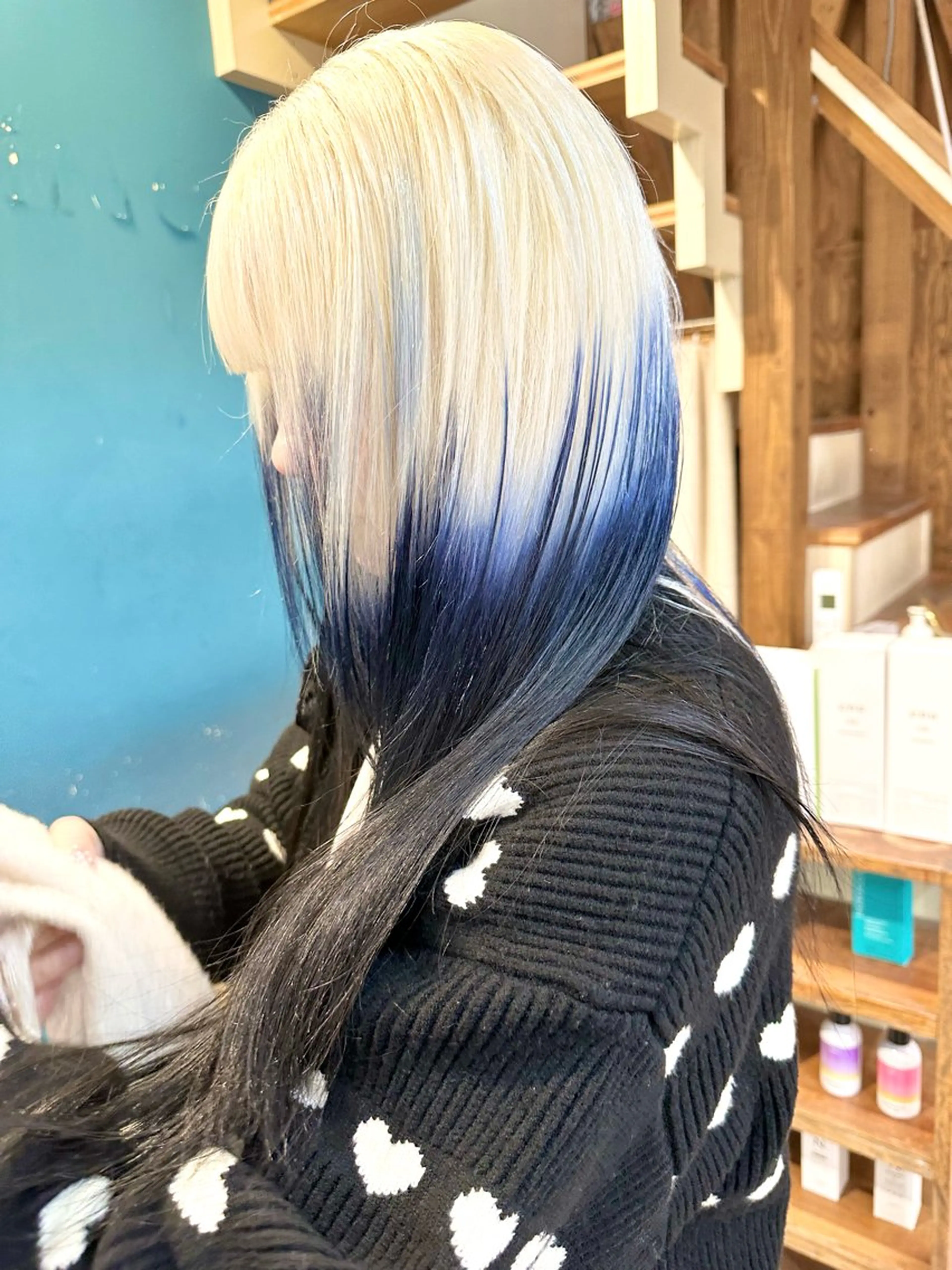 セミロング カラー ヘアカラー トリートメント ヘッドスパ ヘアセット kai .のヘアスタイル