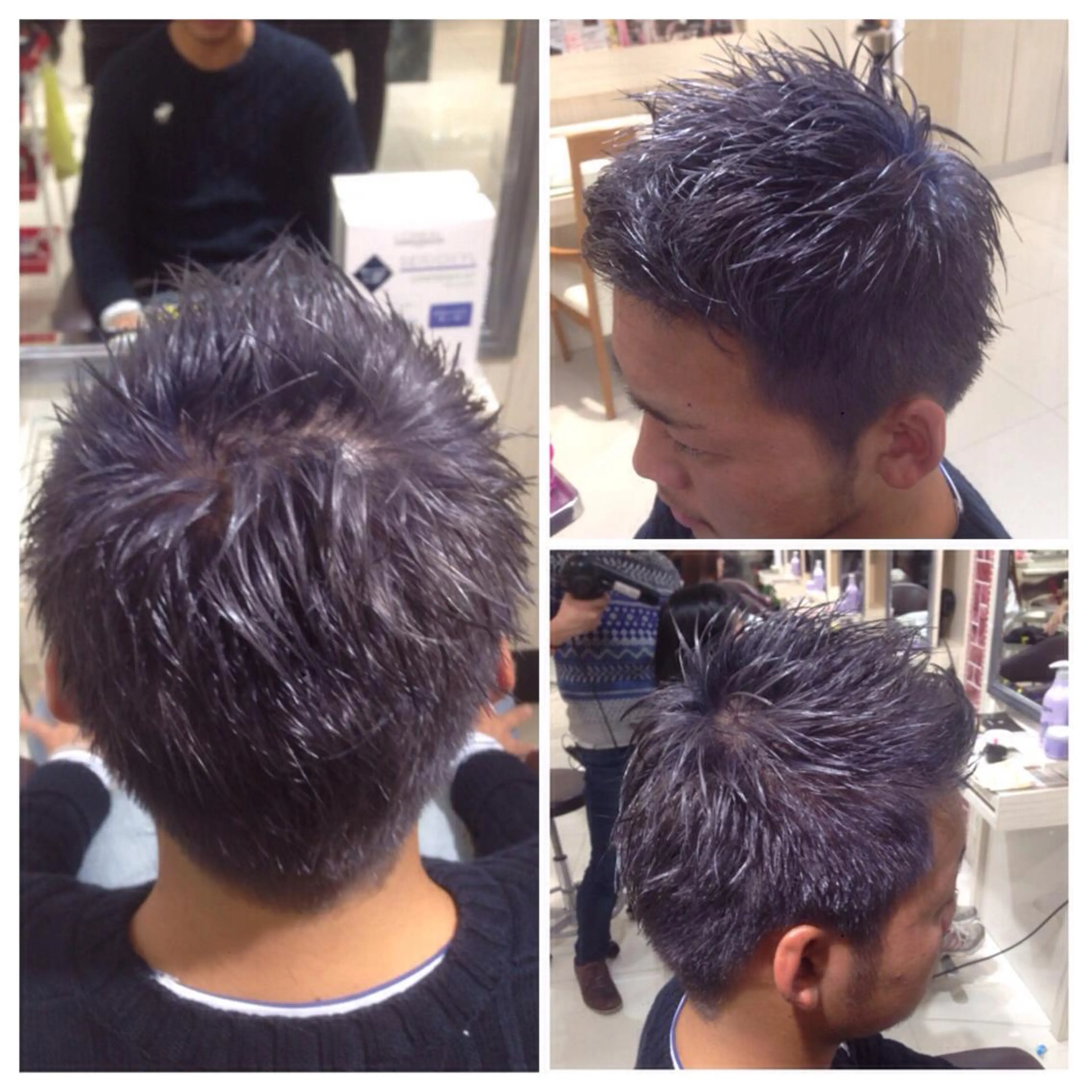 ショート カラー メンズ アッシュ ダブルカラー シルバー シルバーアッシュ ショートヘア ✨艶髪✨透明感✨ 山内大樹のヘアスタイル