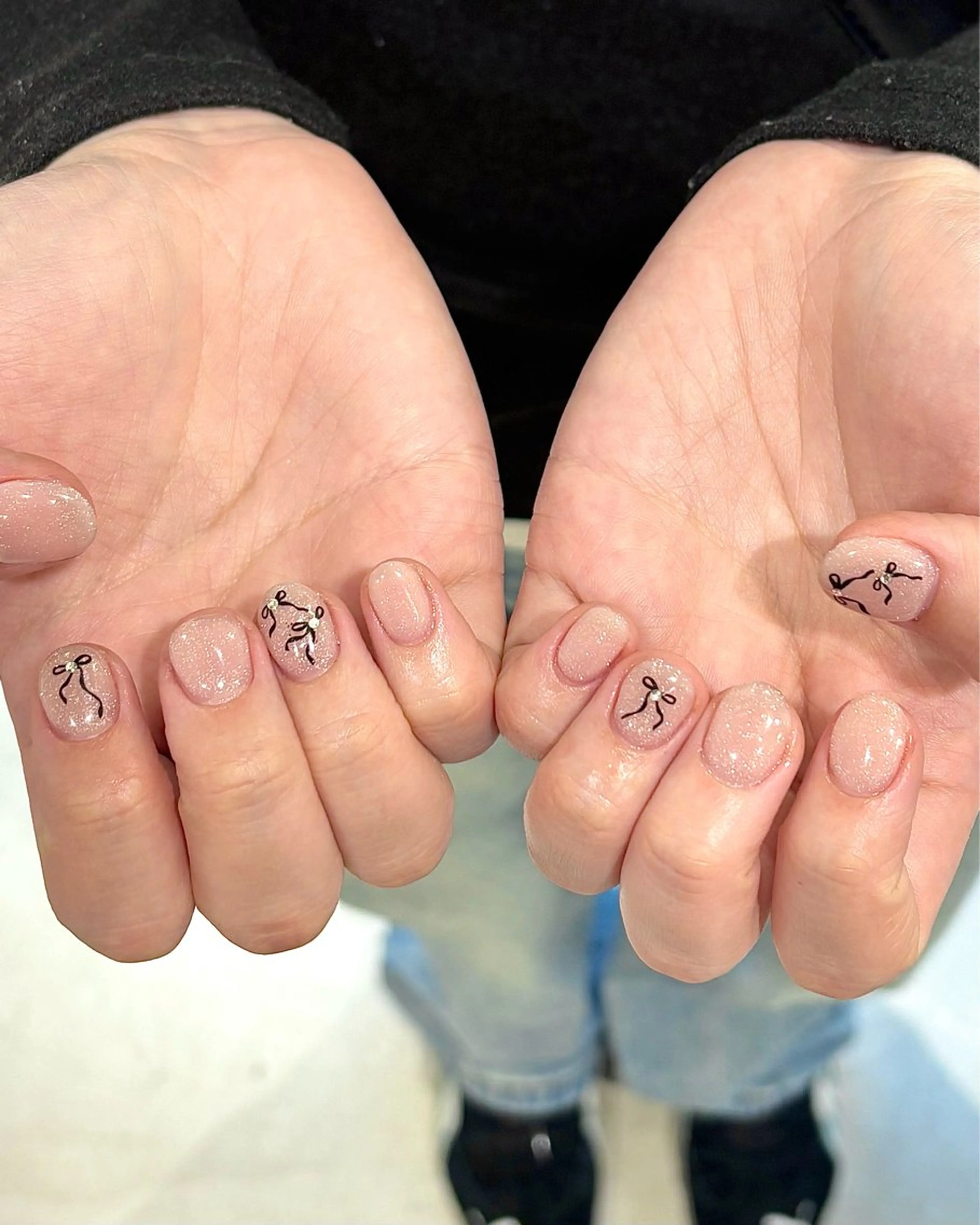 ネイル ガーリー リボン モデル様募集中♡ Kokomi🍮のネイルデザイン