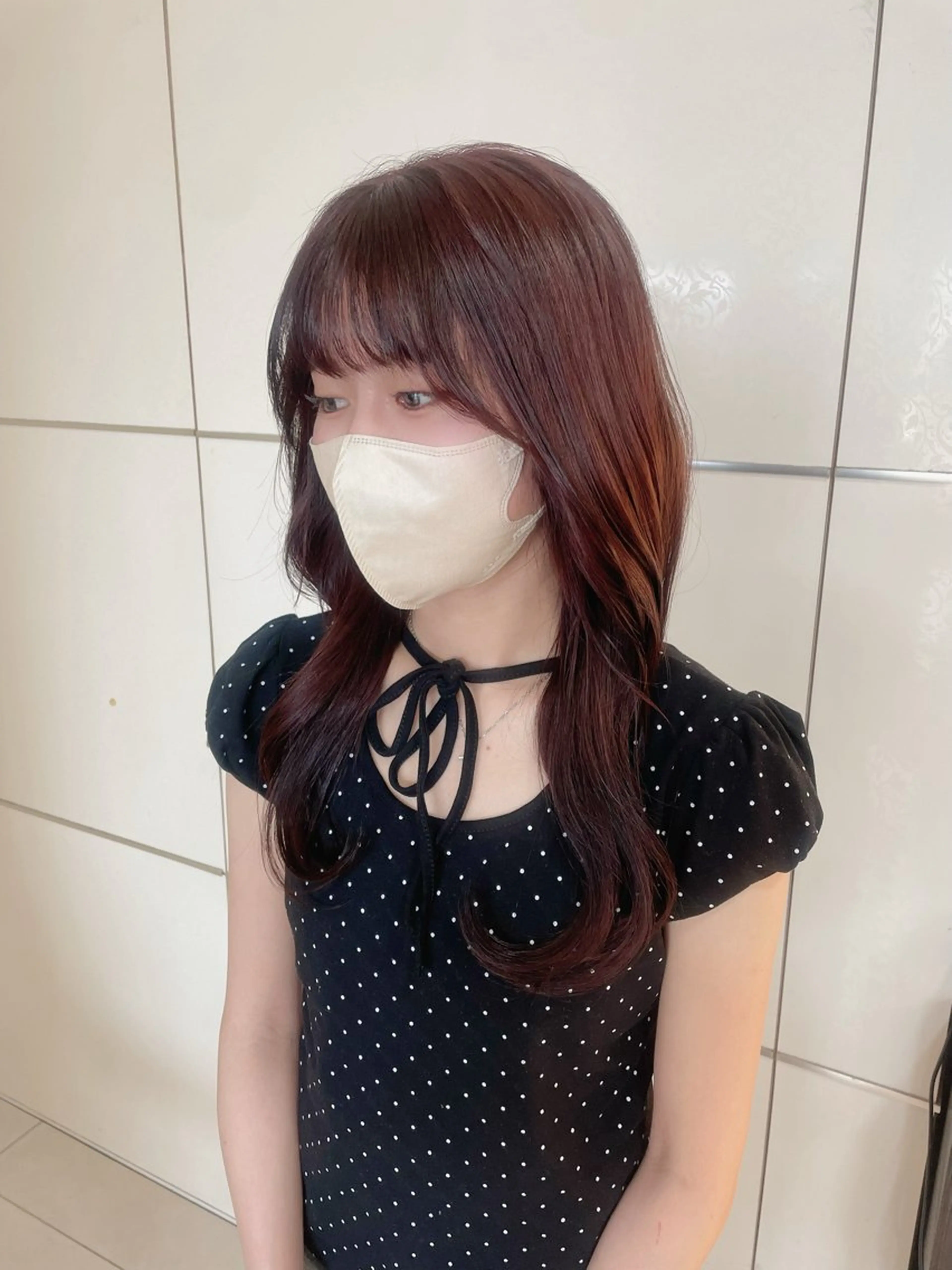 セミロング ヘアアレンジ カット ヘアセット 🤎韓国ヘア ベージュ まゆか🤎のヘアスタイル