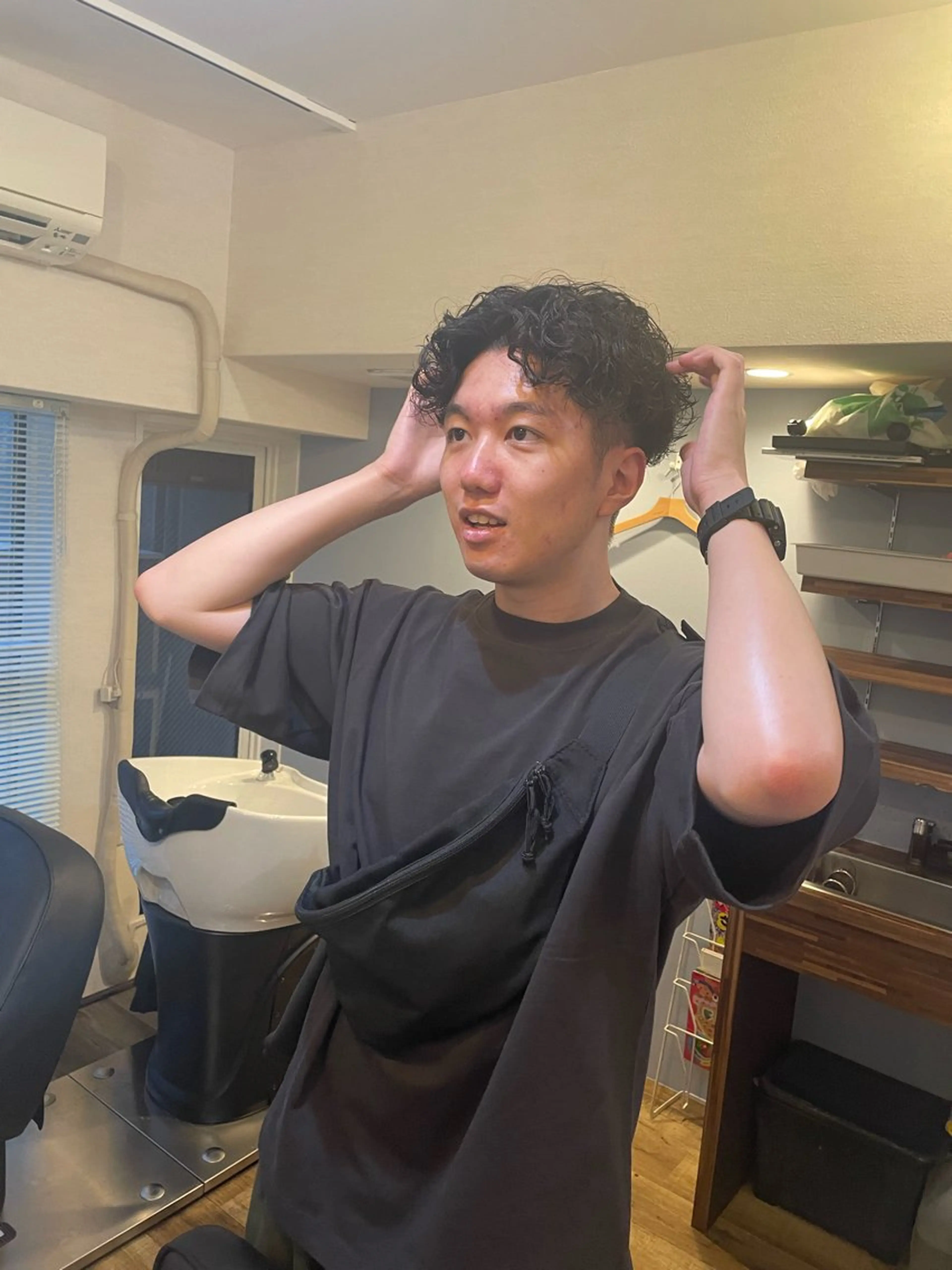 パーマ メンズ センターパート マッシュ メンズパーマ メンズツイストパーマ ツイストスパイラルパーマ カット パーマ ヘアセット 心斎橋/メンズ /ルレイル/地形真希のヘアスタイル