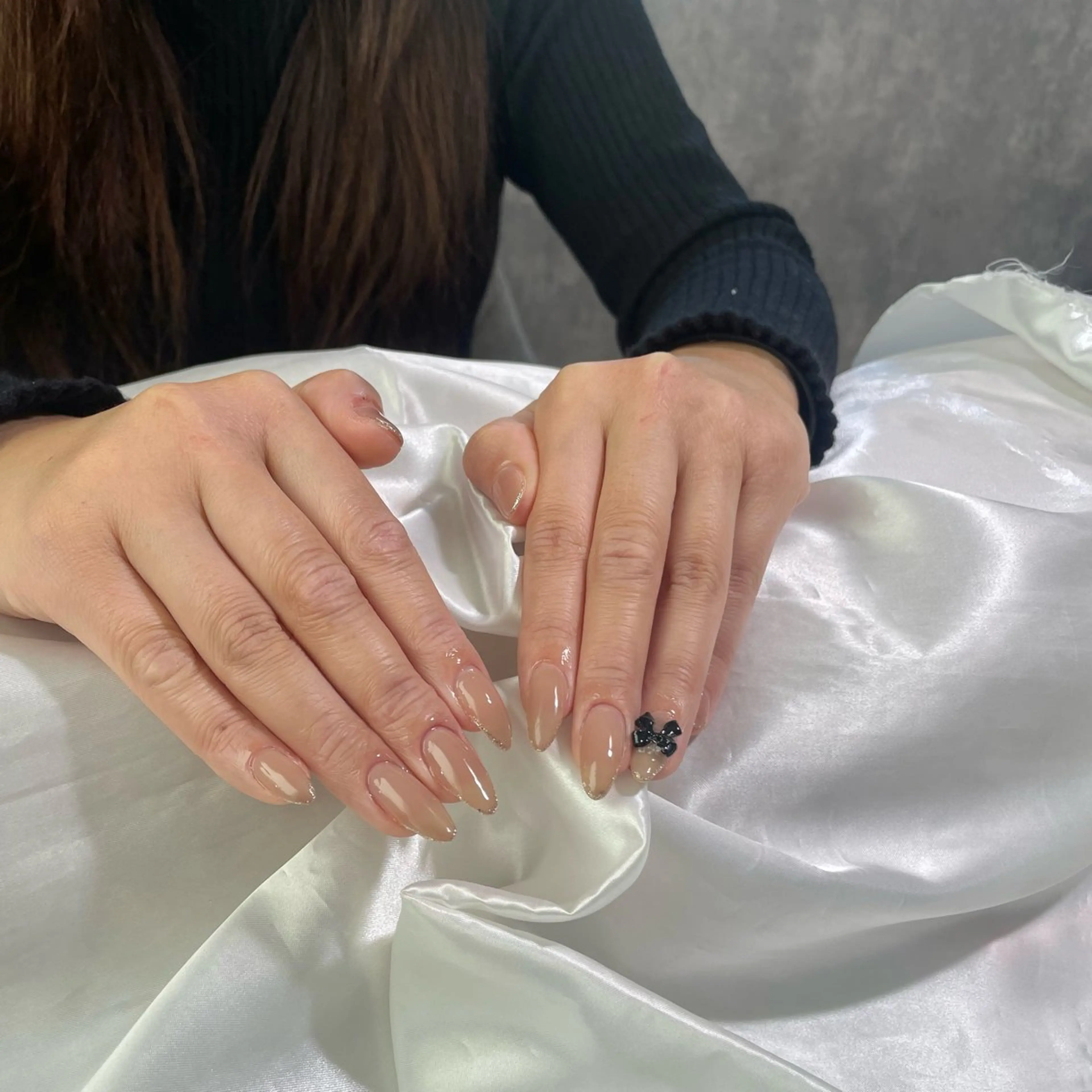 ネイル オフィスネイル リボン ハンドネイル Joint_ nailのネイルデザイン