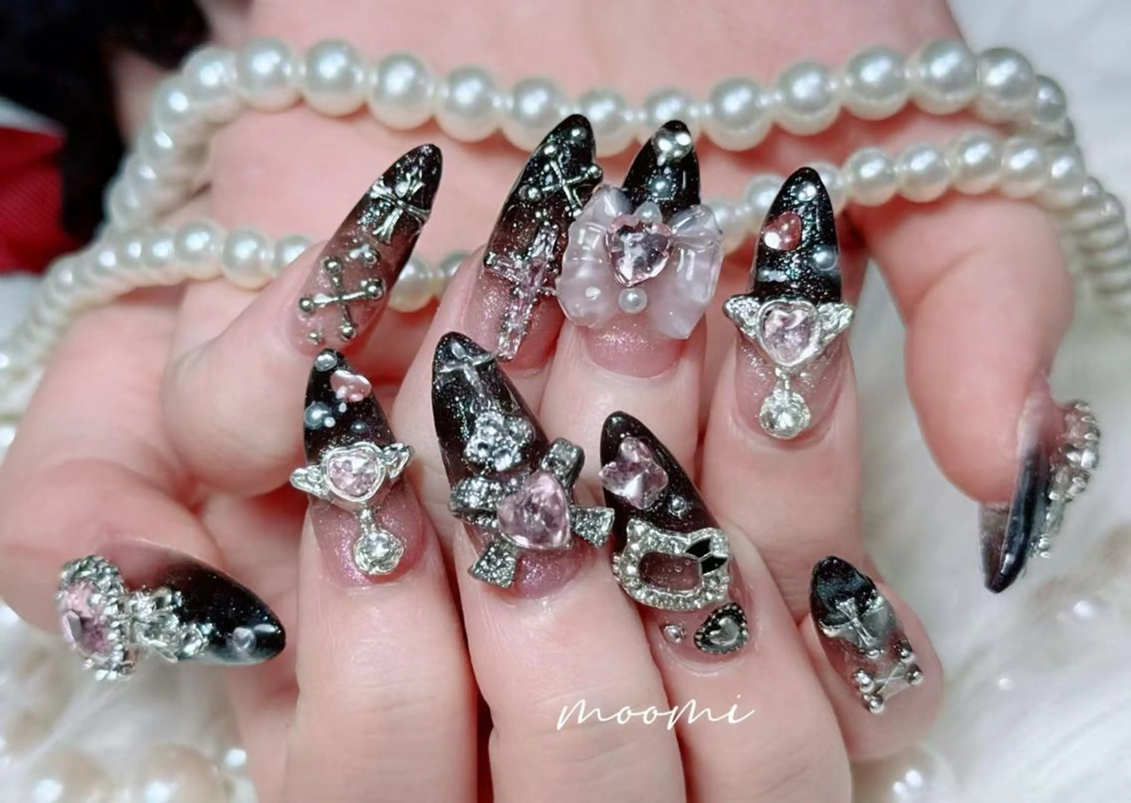 ネイル 長さ出し ジェルネイル グラデーション 韓国ネイル マグネットネイル moomi nail スカルプ専門のネイルデザイン