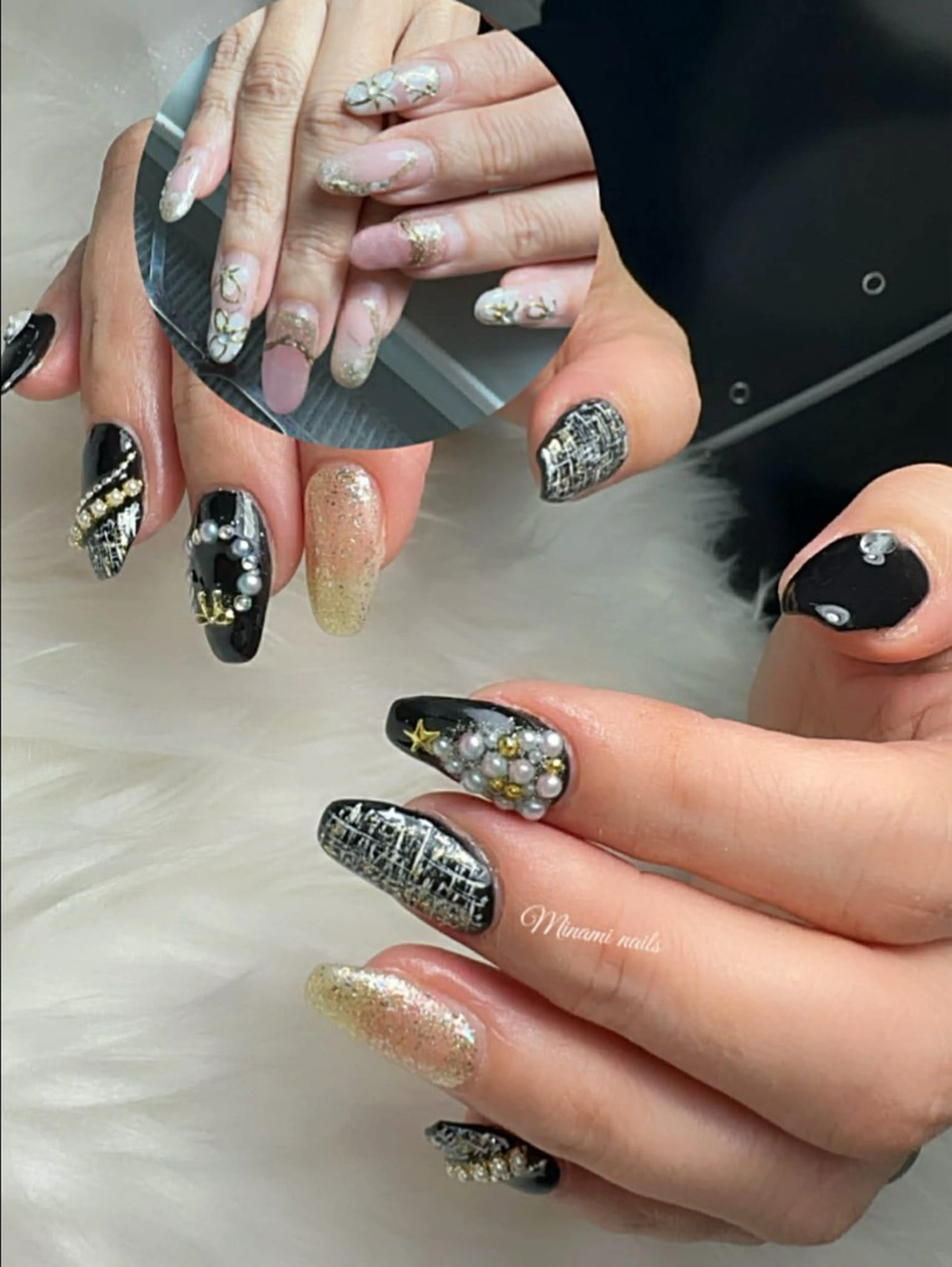 ネイル ゴールド ラメ(グリッター) Minami Nailsのネイルデザイン