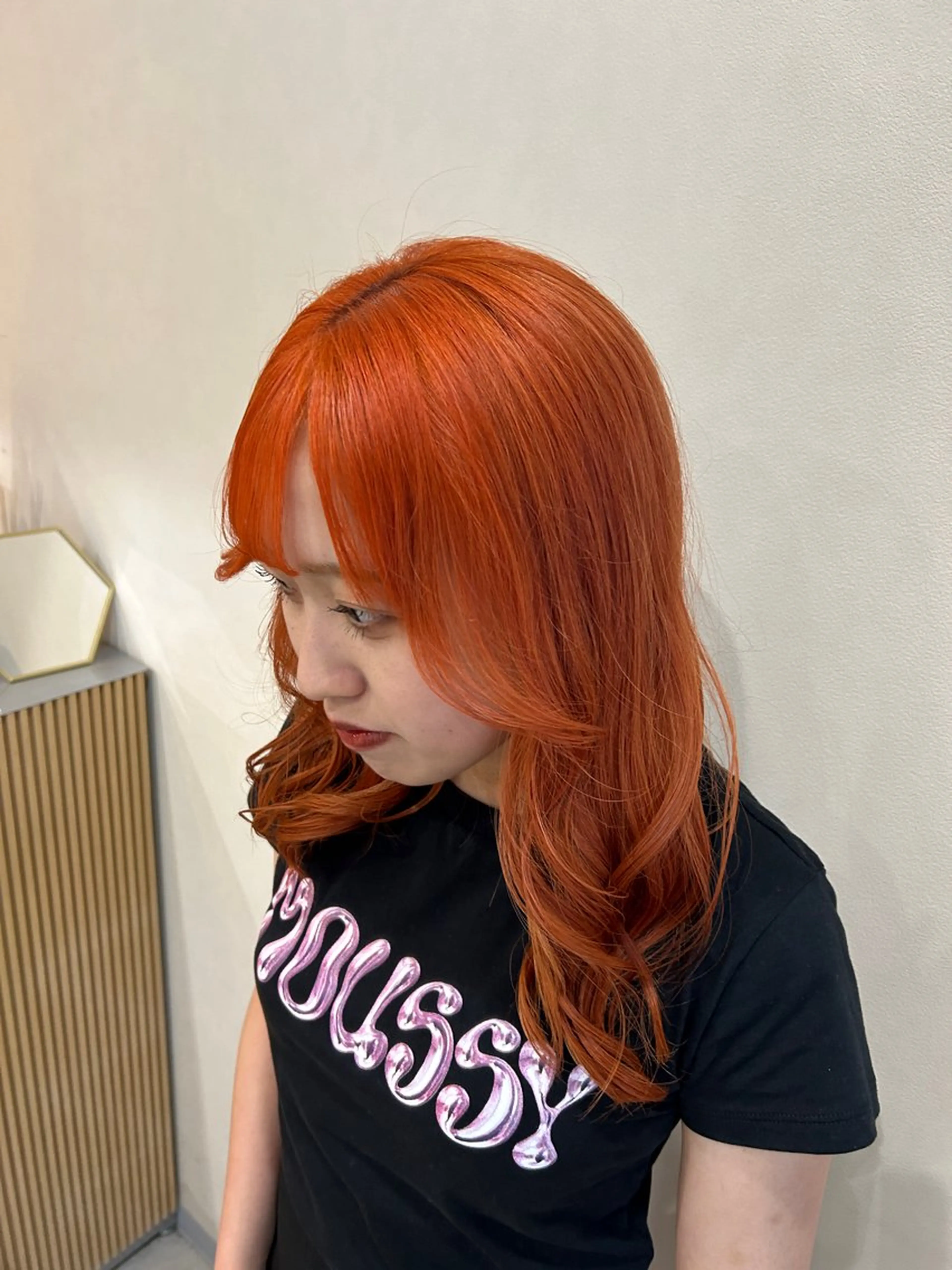 ミディアム ヘアカラー MIDORI🎀 透明感/ベージュのヘアスタイル