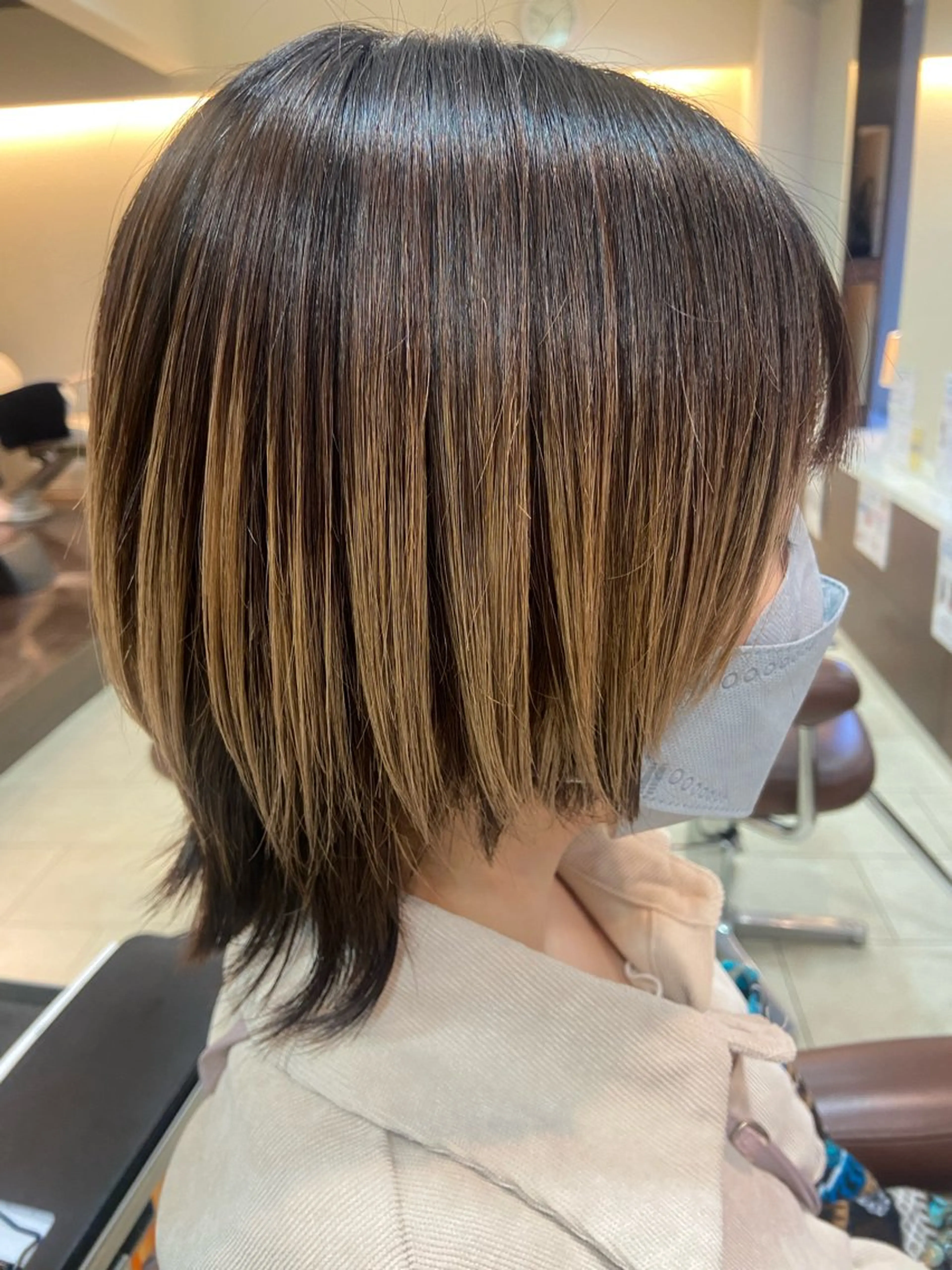 ショート 伸ばしかけ レイヤーカット ショートヘア ウルフカット 髪質改善/艶 カラー/れいなのヘアスタイル