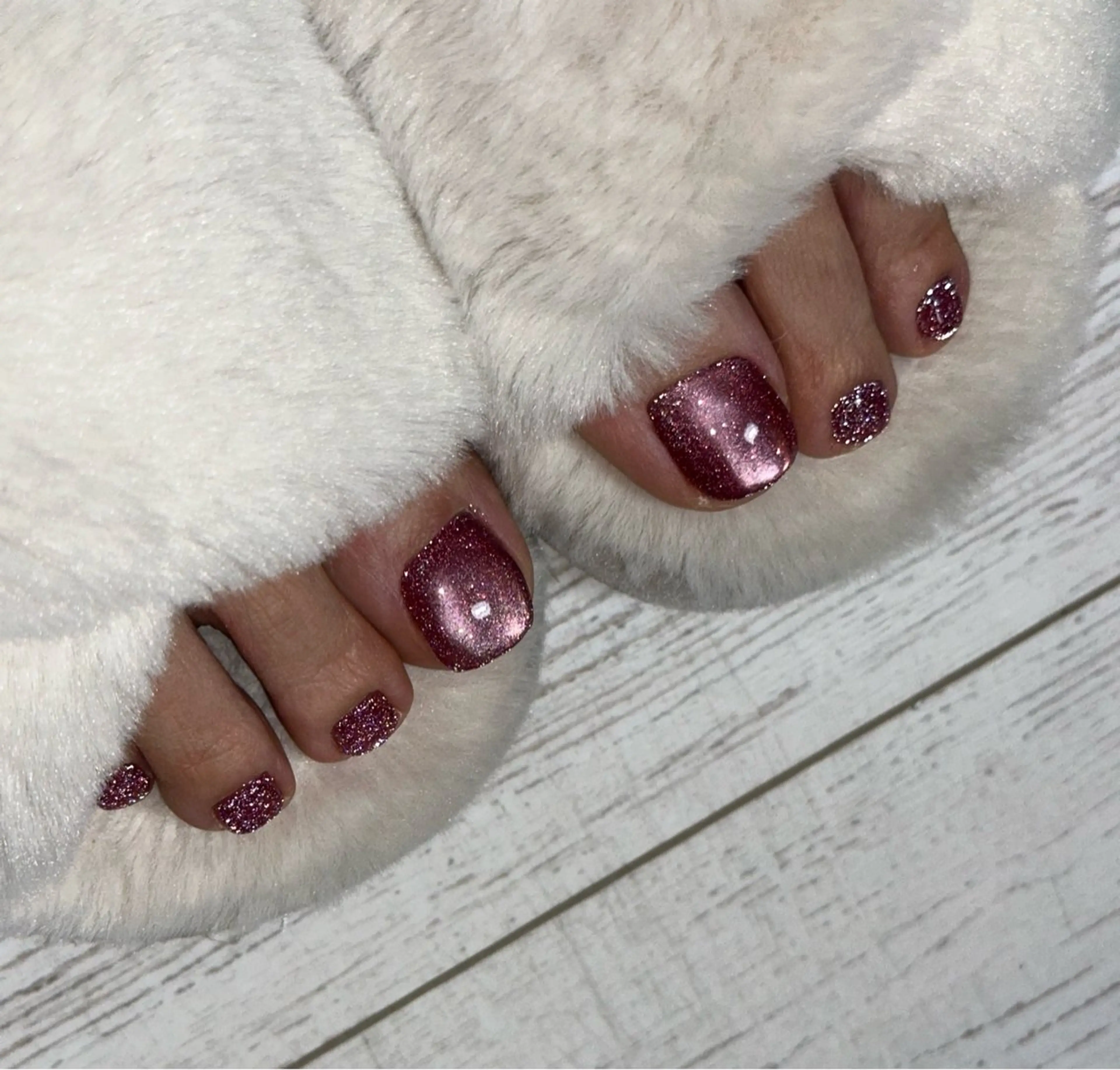 キラキラフットネイルの写真