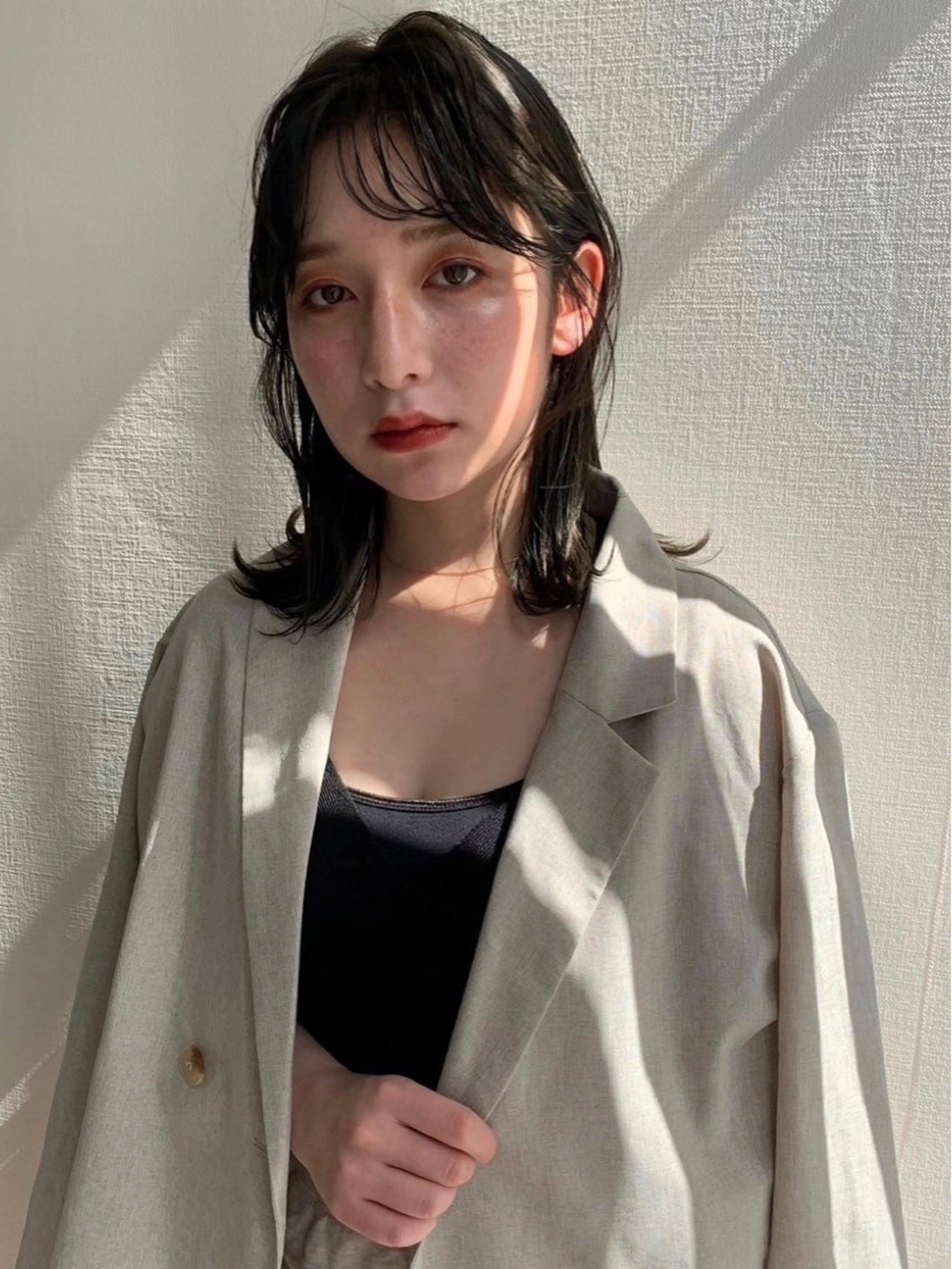 ミディアム 艶カラー/フェイス レイヤー/たむのヘアスタイル