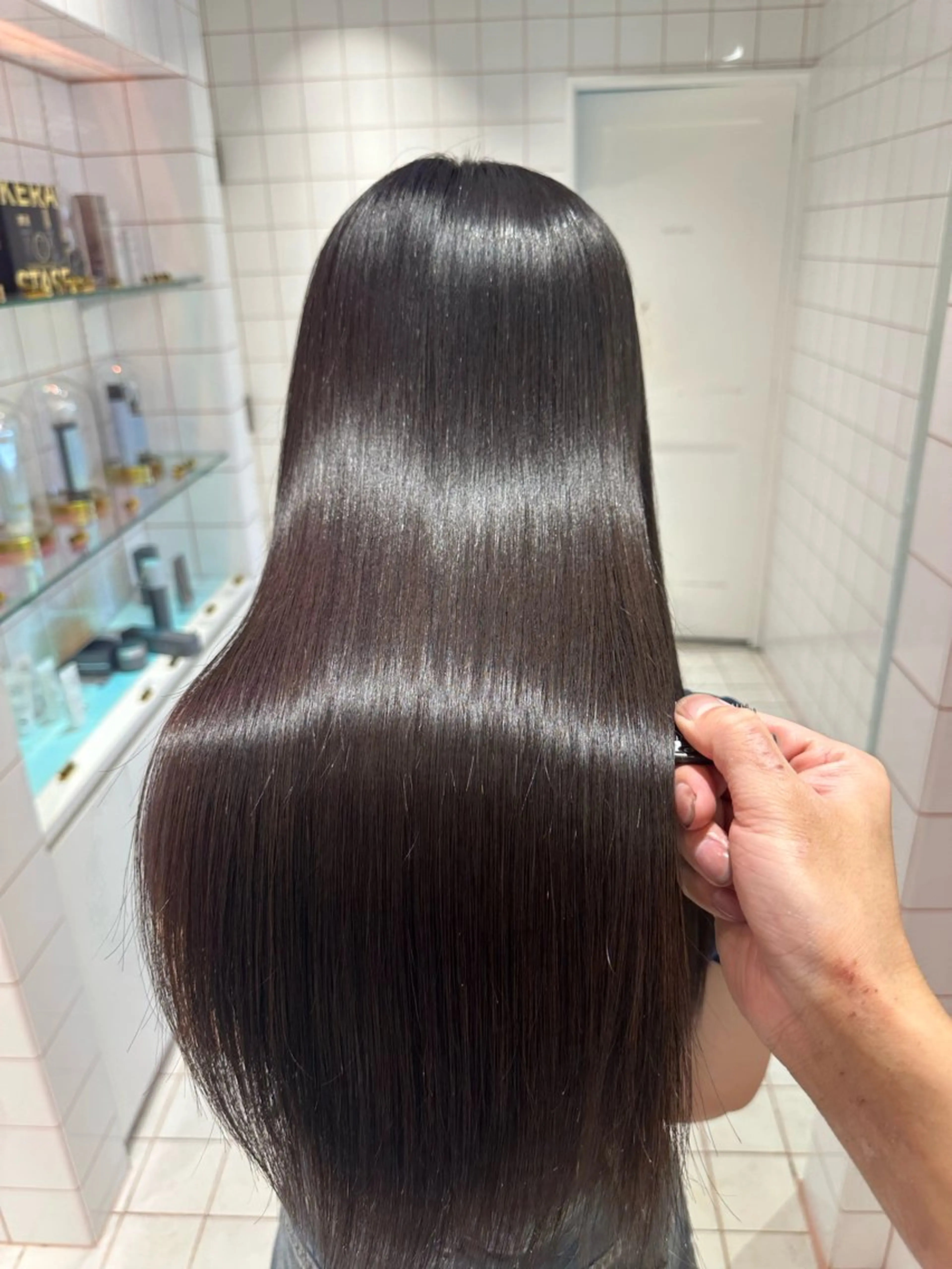 ロング カラー 酸性ストレート ヘアカラー 縮毛矯正 トリートメント ✨縮毛矯正✨レイヤー ホウダカズヒロのヘアスタイル