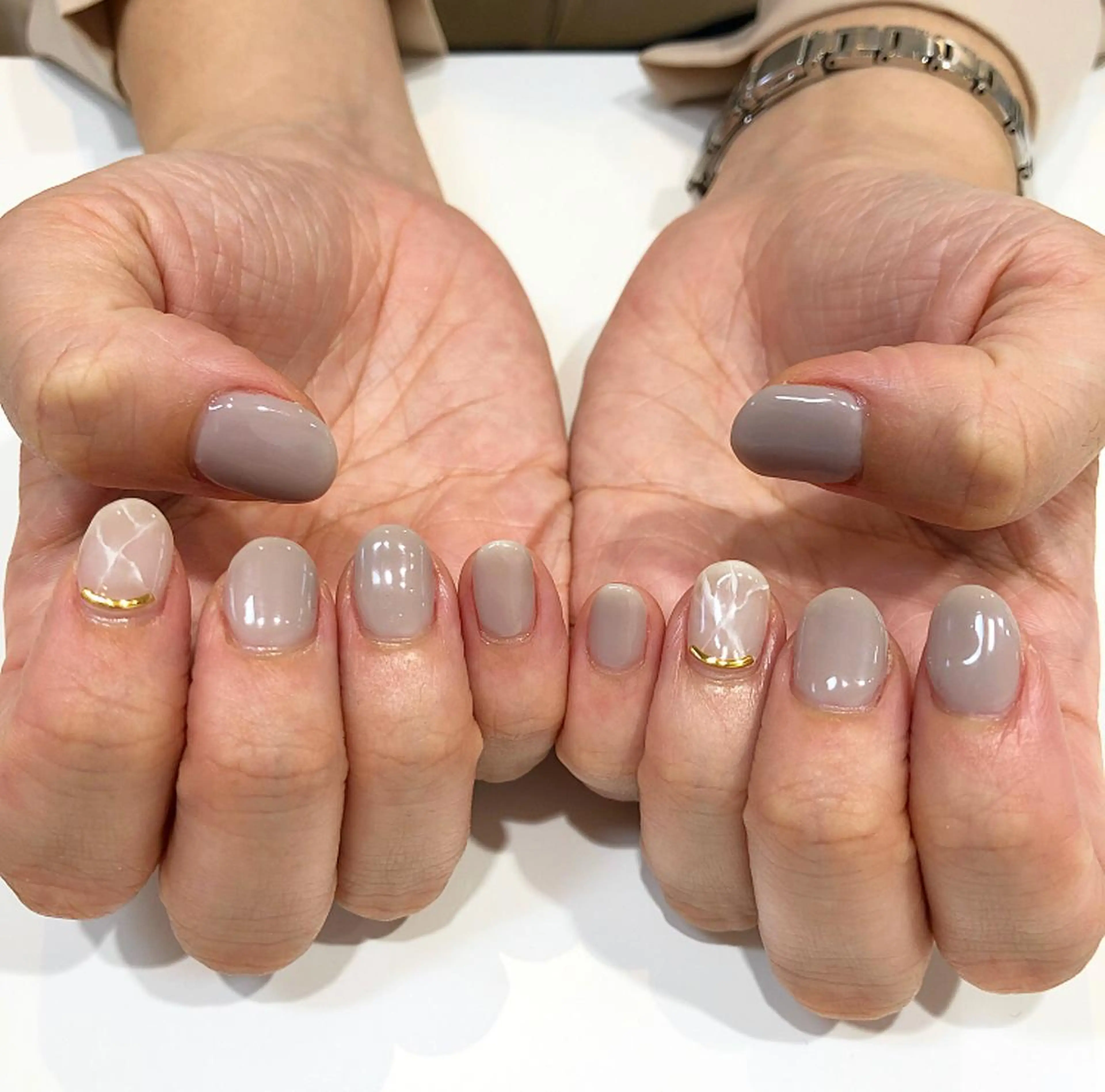 ネイル アートネイル 大理石ネイル(マーブル) オフィスネイル ワンカラーネイル rina eye&nailのマツエク・マツパデザイン