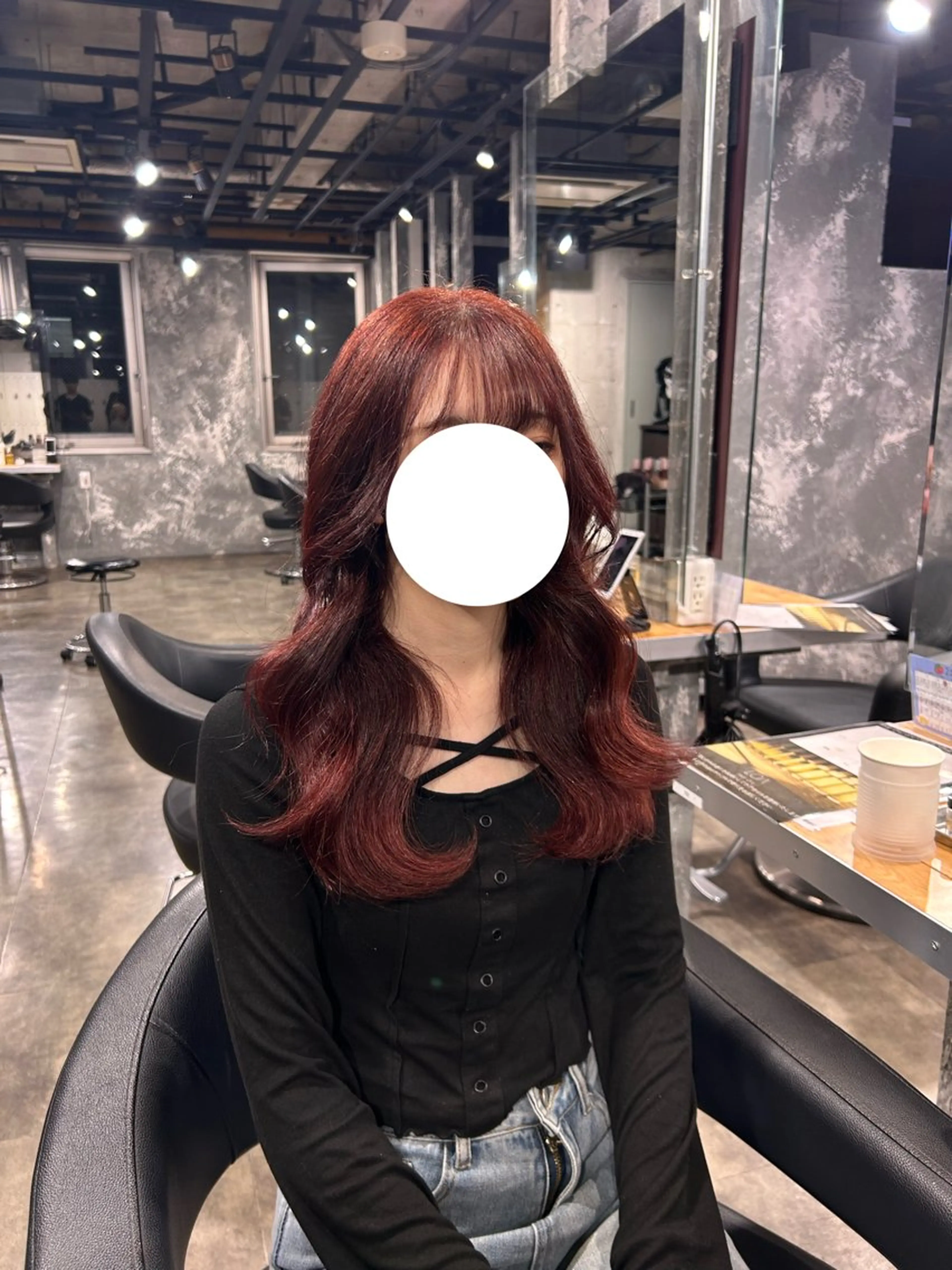 ロング カラー トリートメント 💙韓国スタイル💙 亜子のヘアスタイル