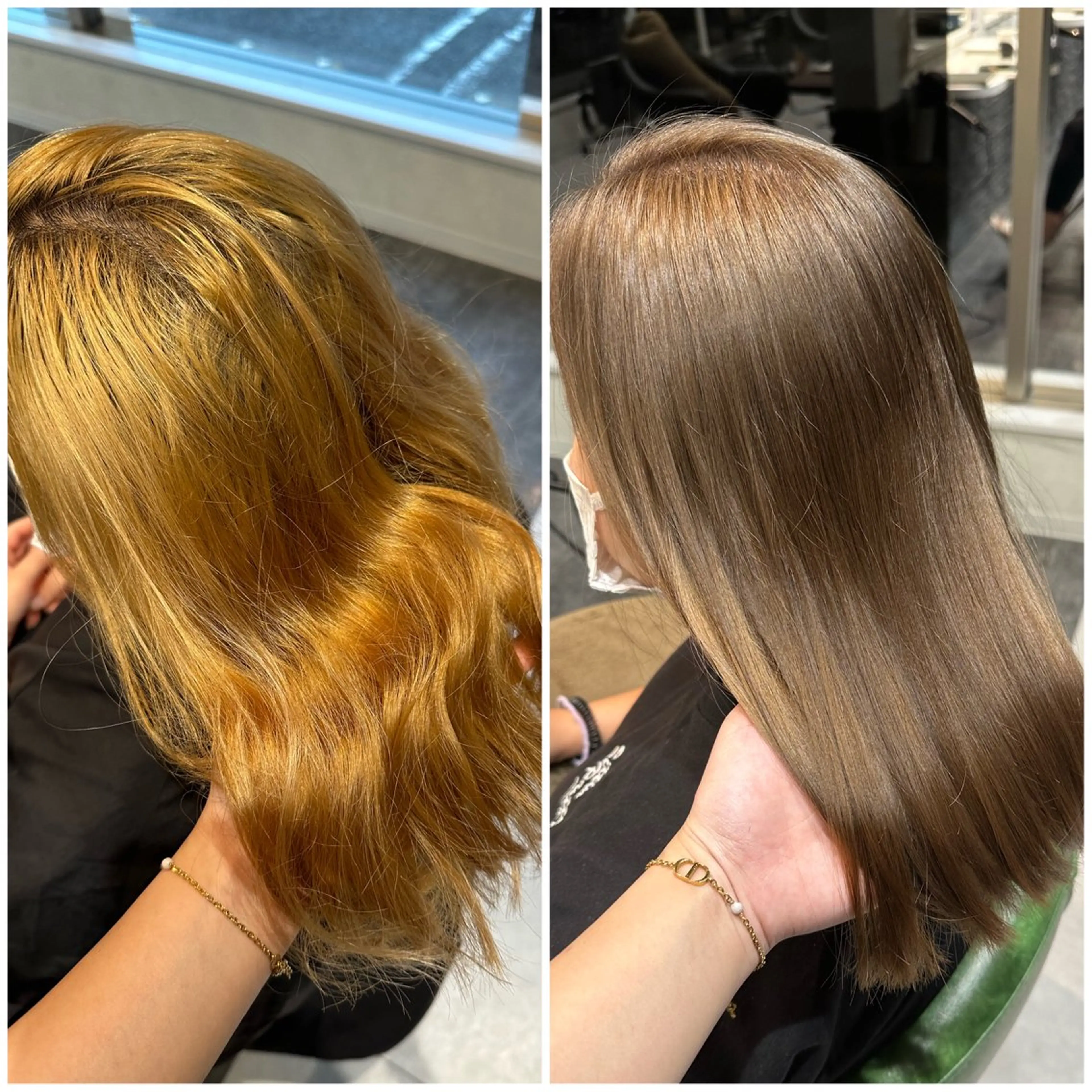 ミディアム カラー ベージュカラー ブリーチ 透明感カラー TELAHAIR成田 マネージャー吉野美羽のヘアスタイル