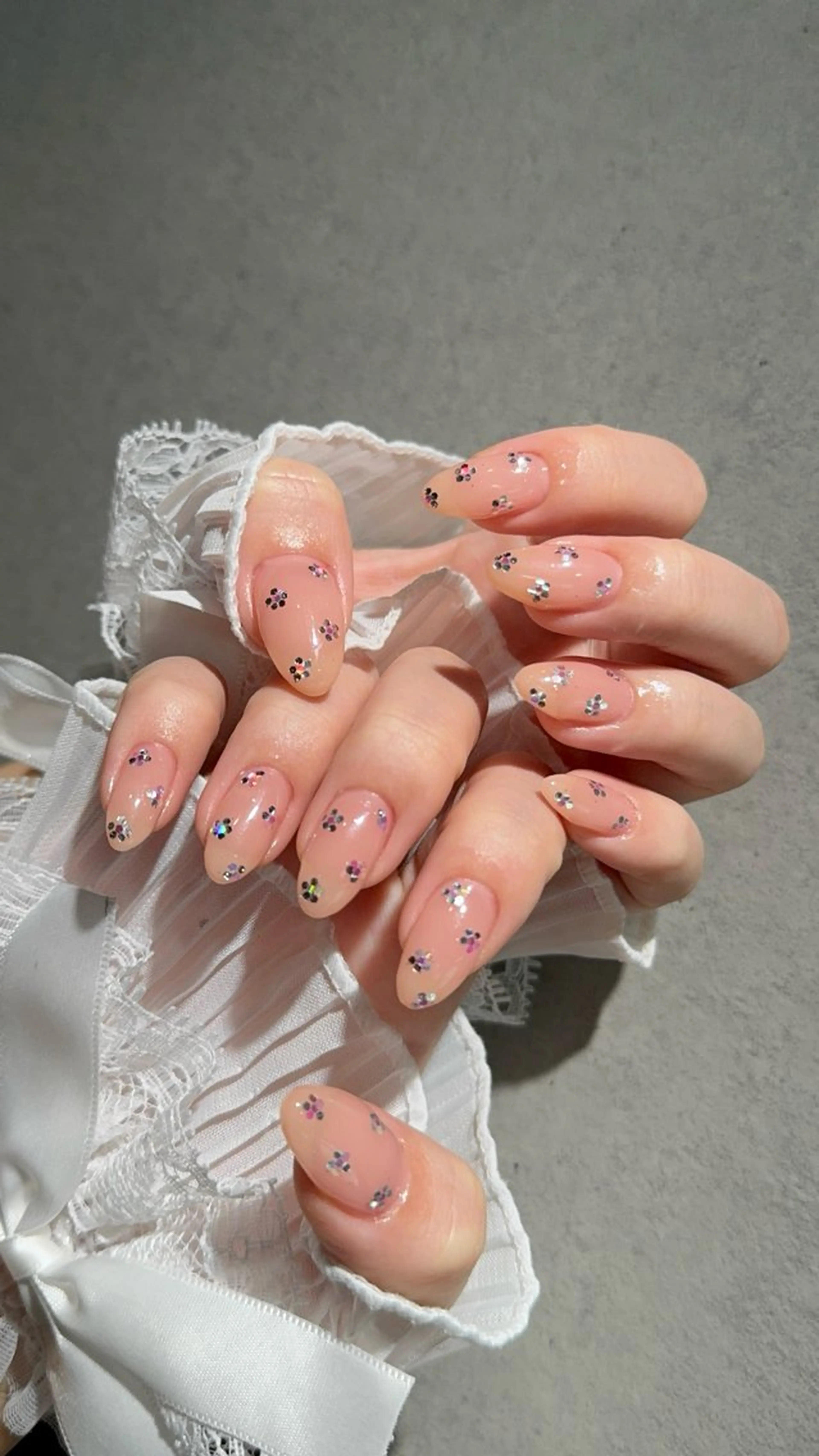 ネイル I-nailロング /ワンホン/キラキラのネイルデザイン