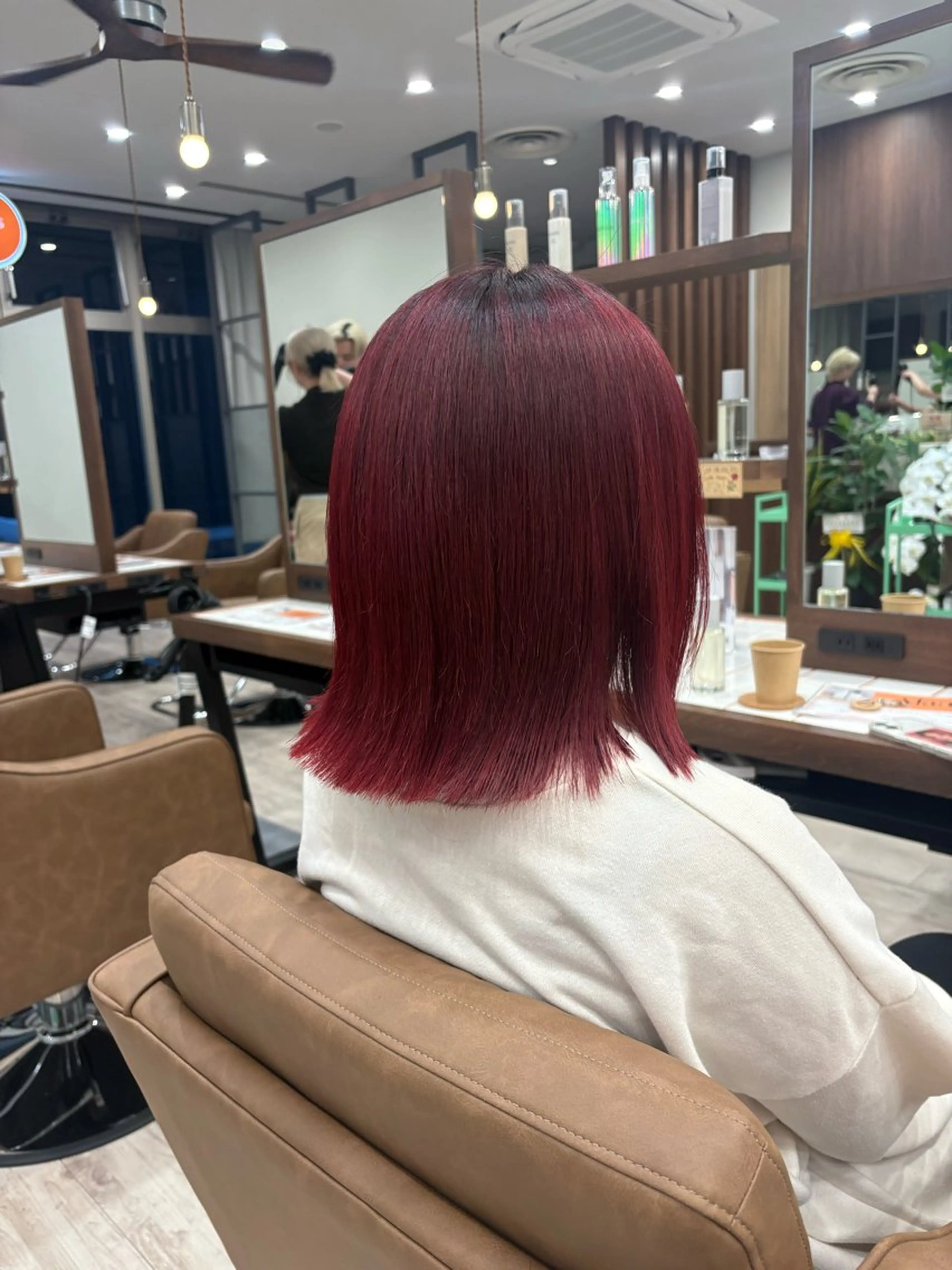 カラー ヘアカラー トリートメント まろみ暖色×ボブ ×chia🕯のヘアスタイル