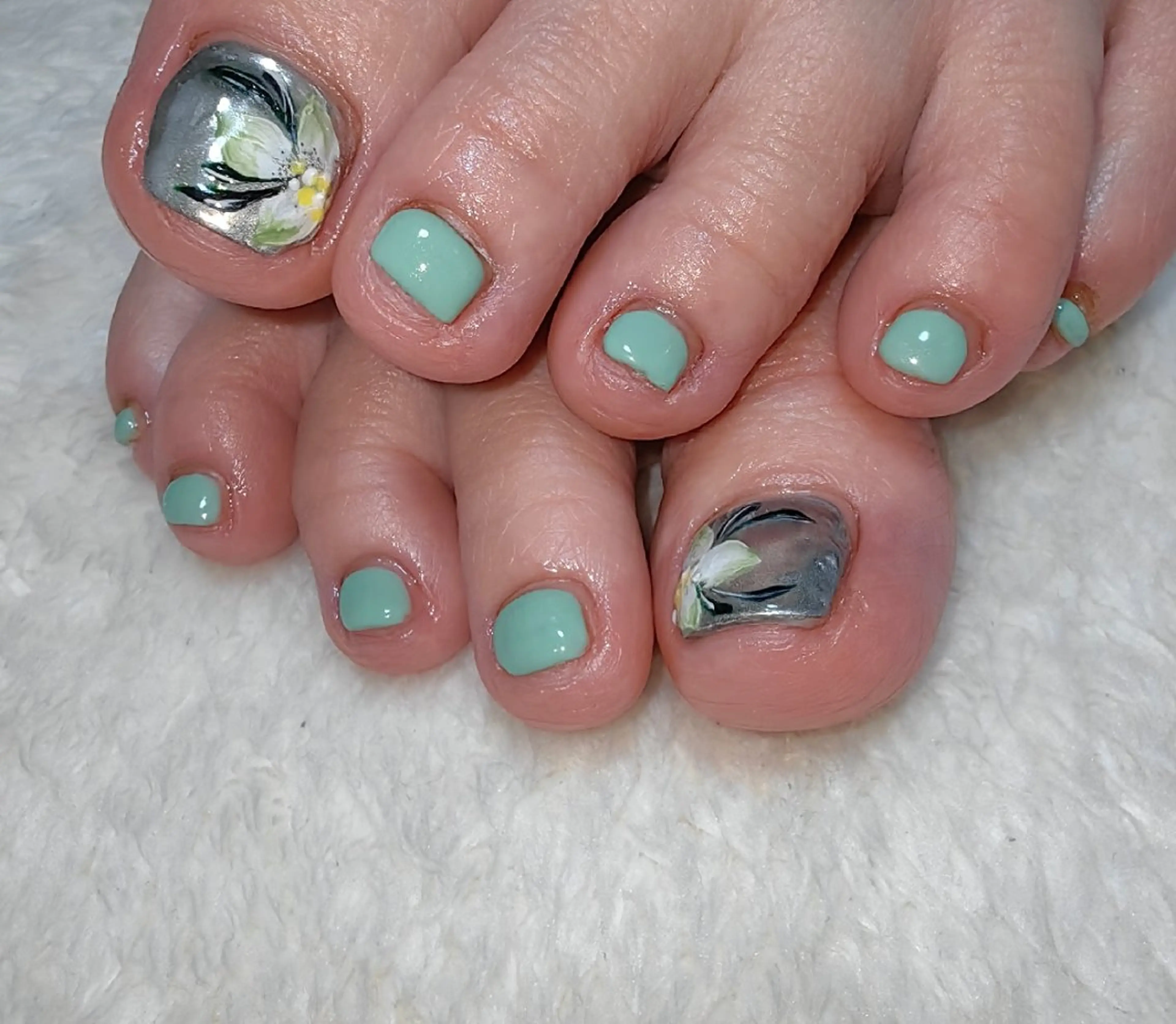 ネイル ミラーネイル フットネイル reve あやののネイルデザイン