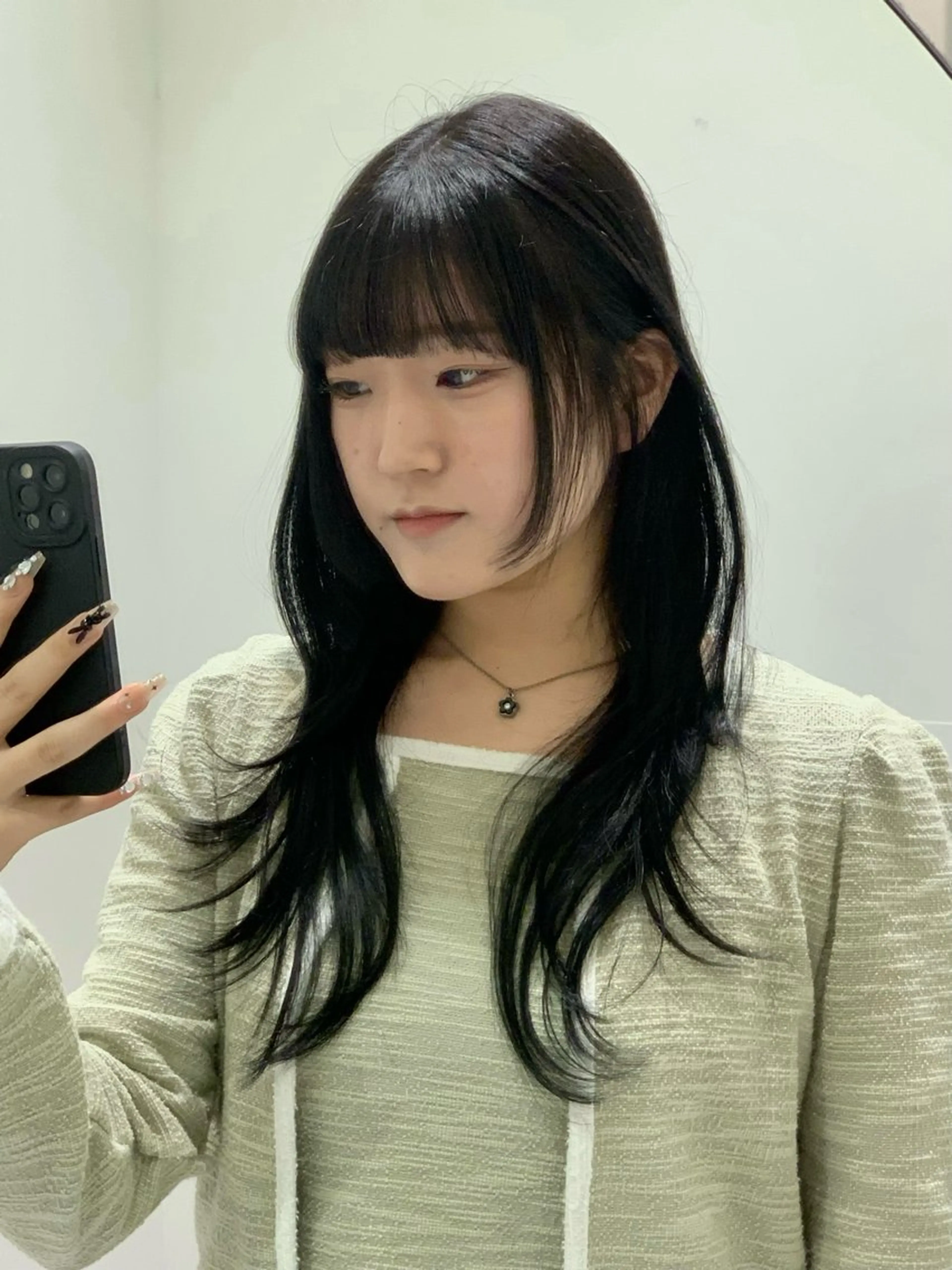 ロング 顔周りカット ハイレイヤー 姫カット 韓国風ヘア レイヤーカット カット ヘアカラー トリートメント ❤︎︎韓国ヘア❤︎︎ 𝑺𝒉𝒊𝒉𝒐のヘアスタイル