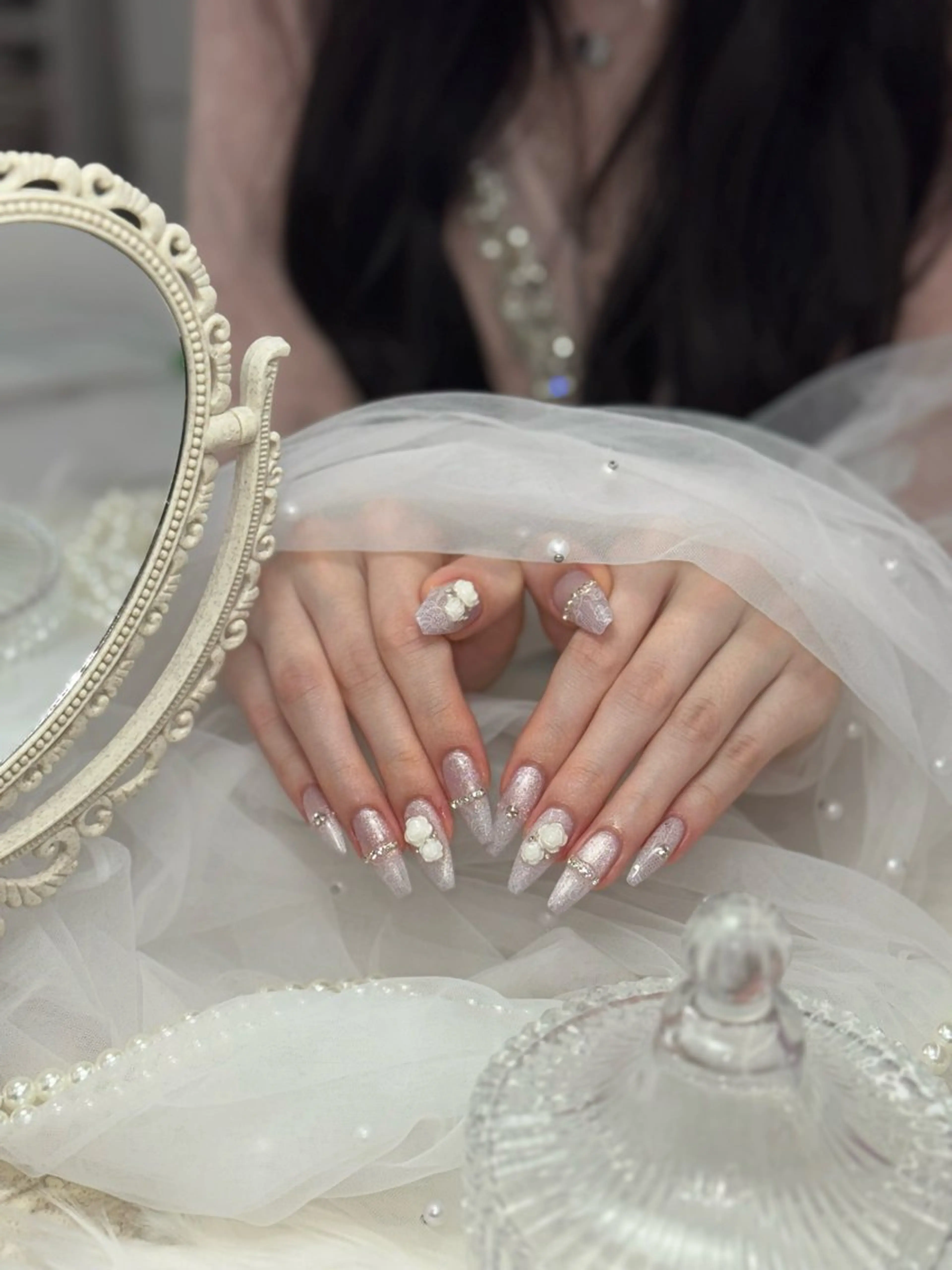 ネイル レース マグネットネイル ハンドネイル ALPHA. Aya‪no𝜗𝜚のネイルデザイン