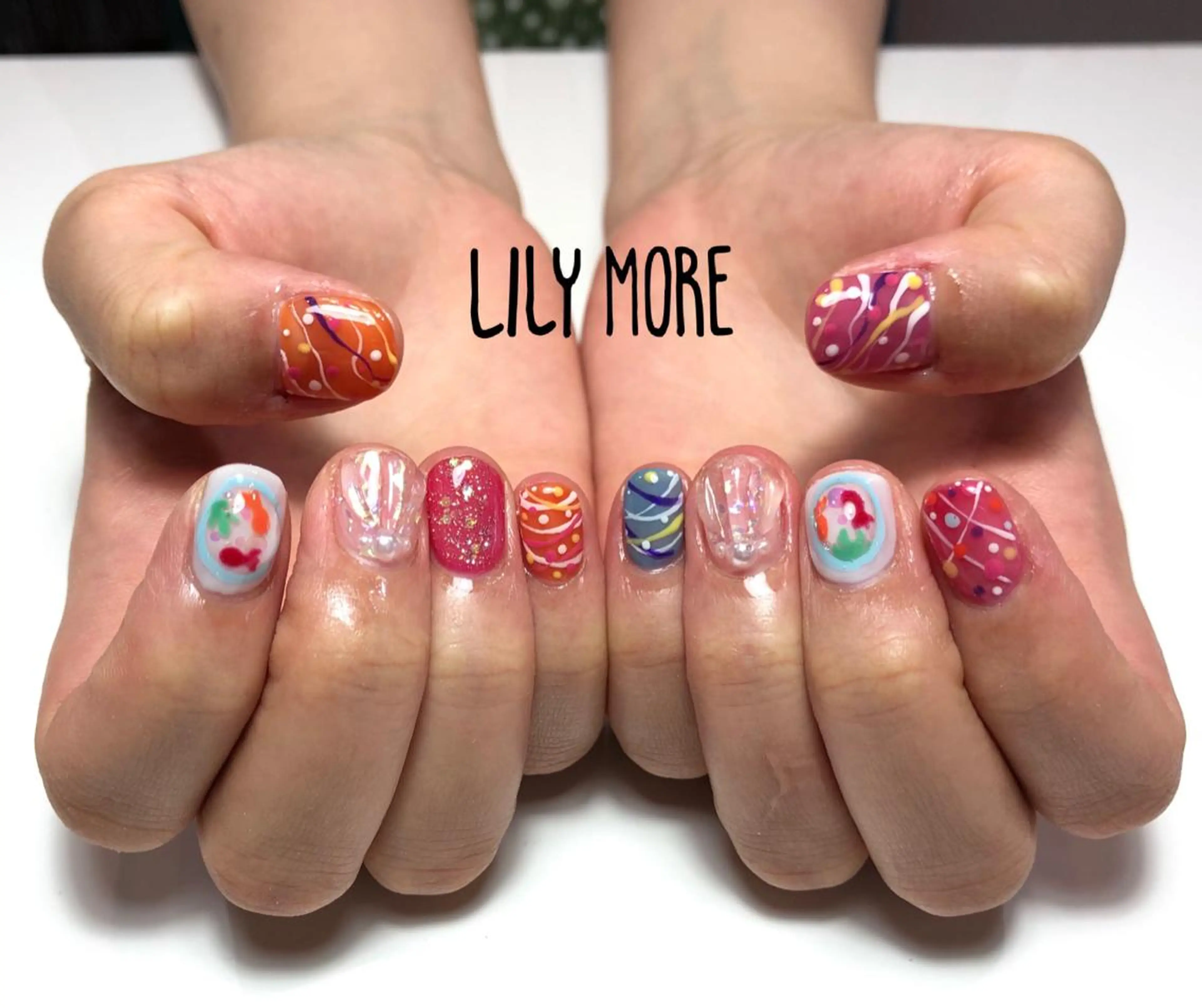 ネイル ヨーヨーネイル Lily closetのネイルデザイン