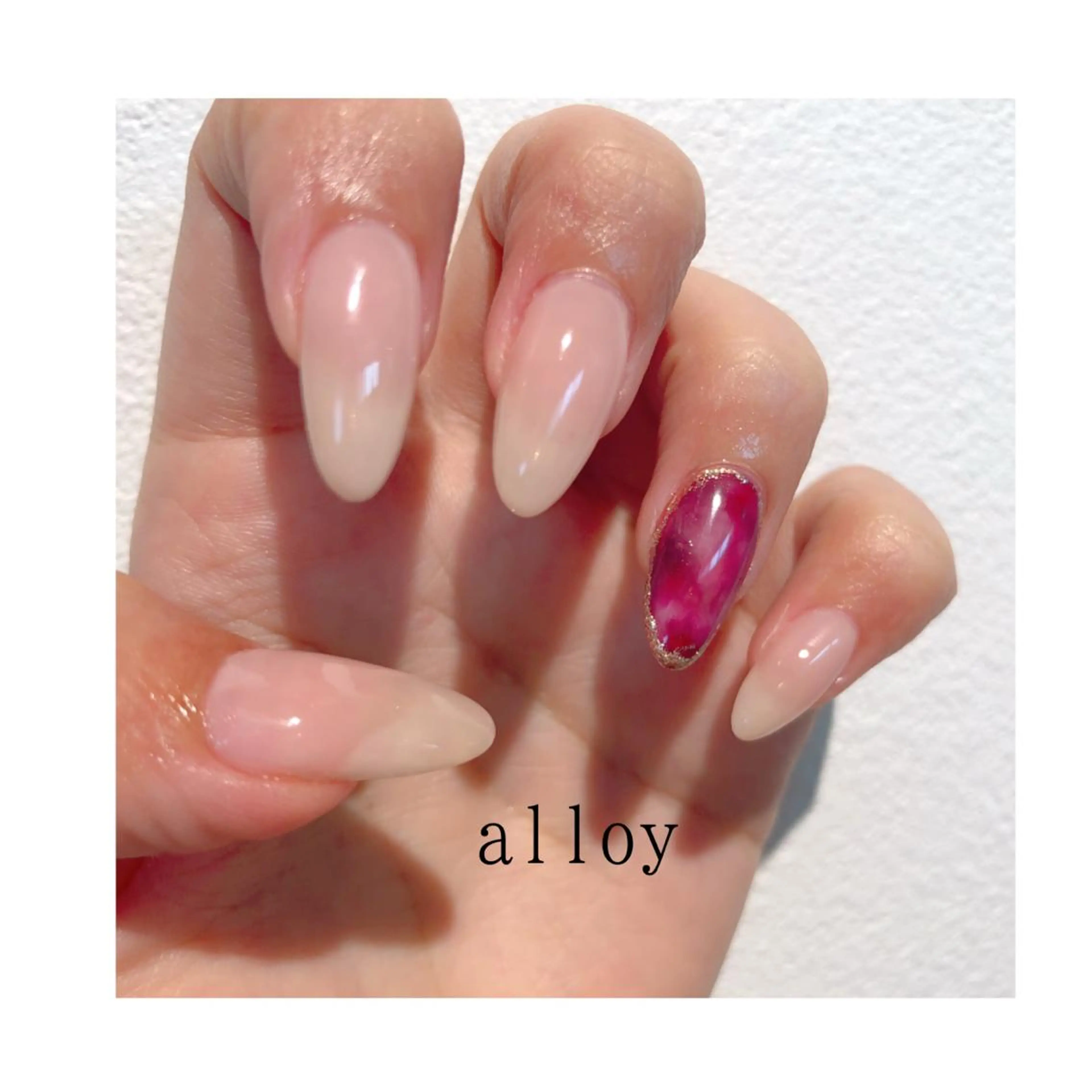 ネイル 長さ出し ハンドネイル alloy nailのネイルデザイン